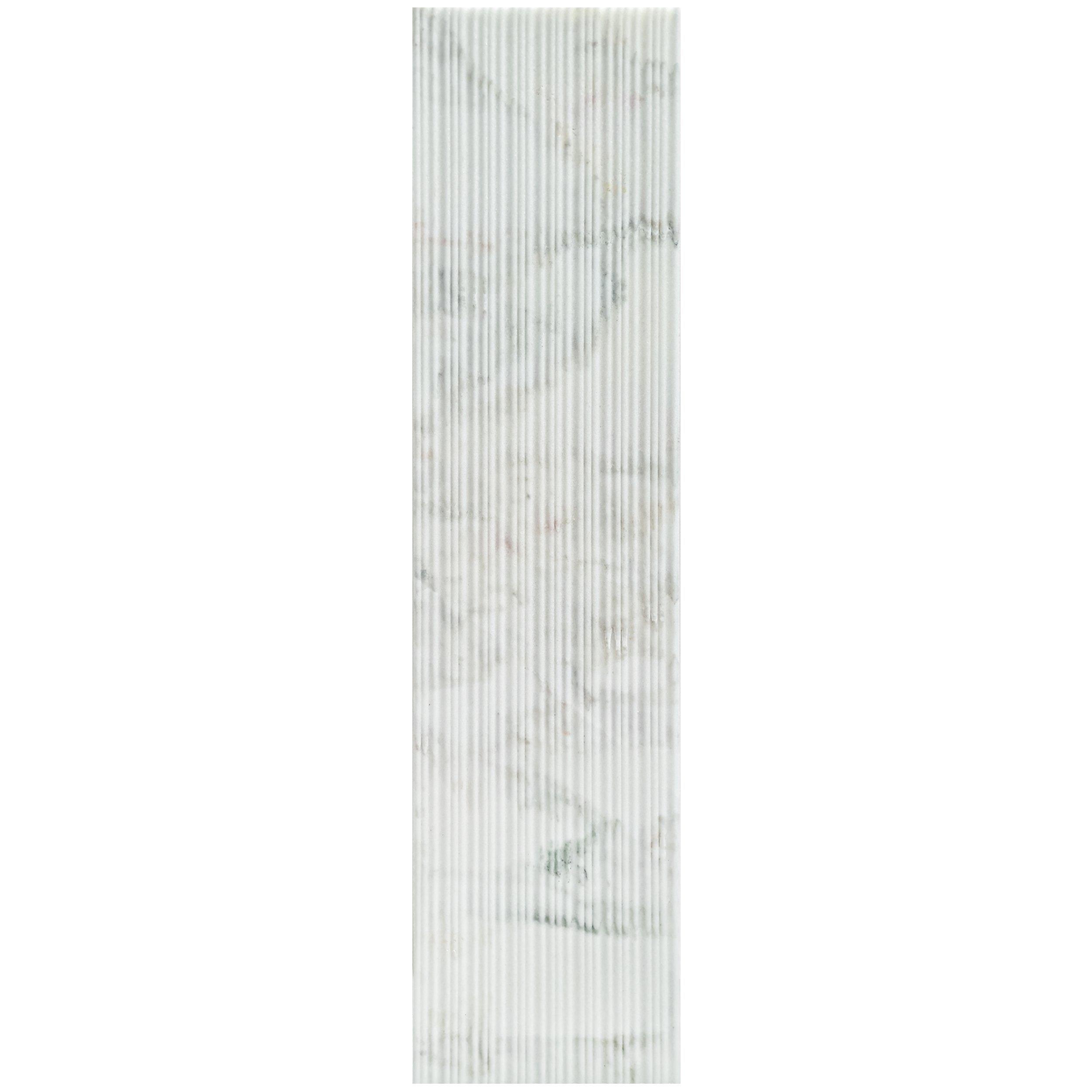 Calacatta Verde Bamboo Fluted Honed Marble Tile