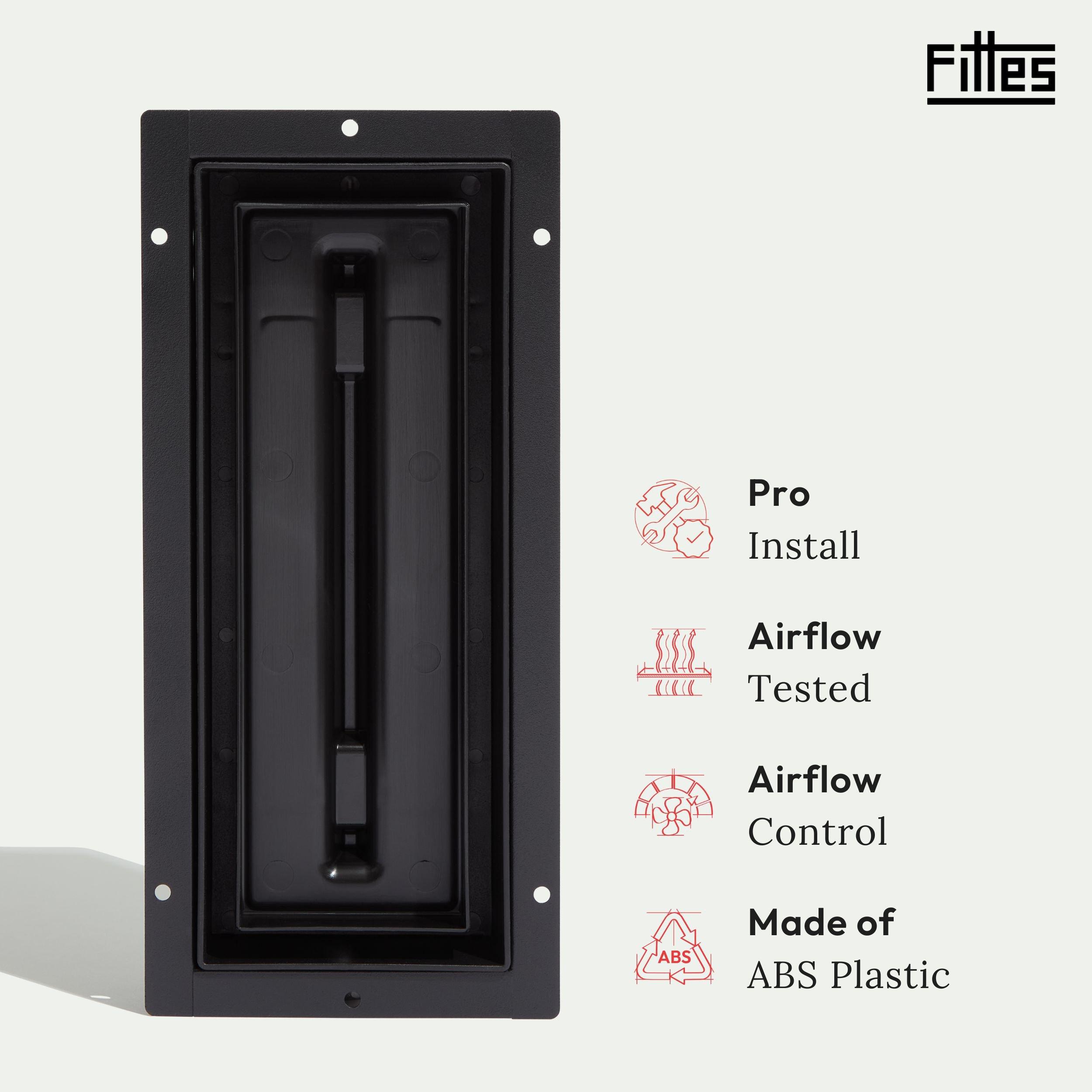Fittes 3in. x 10in. Flush Vent Matte Black
