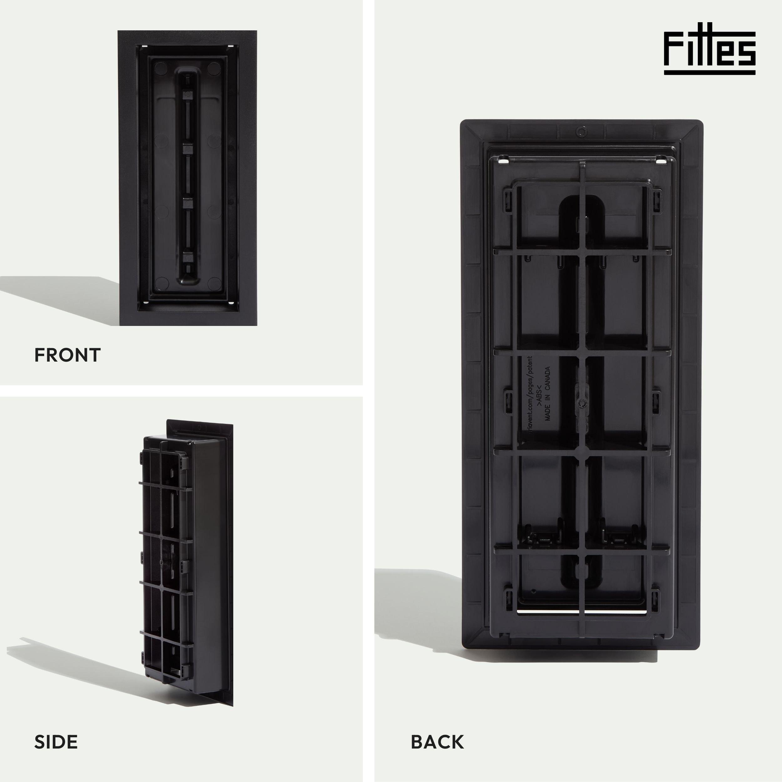Fittes 4in. x 12in. Frame Vent Matte Black