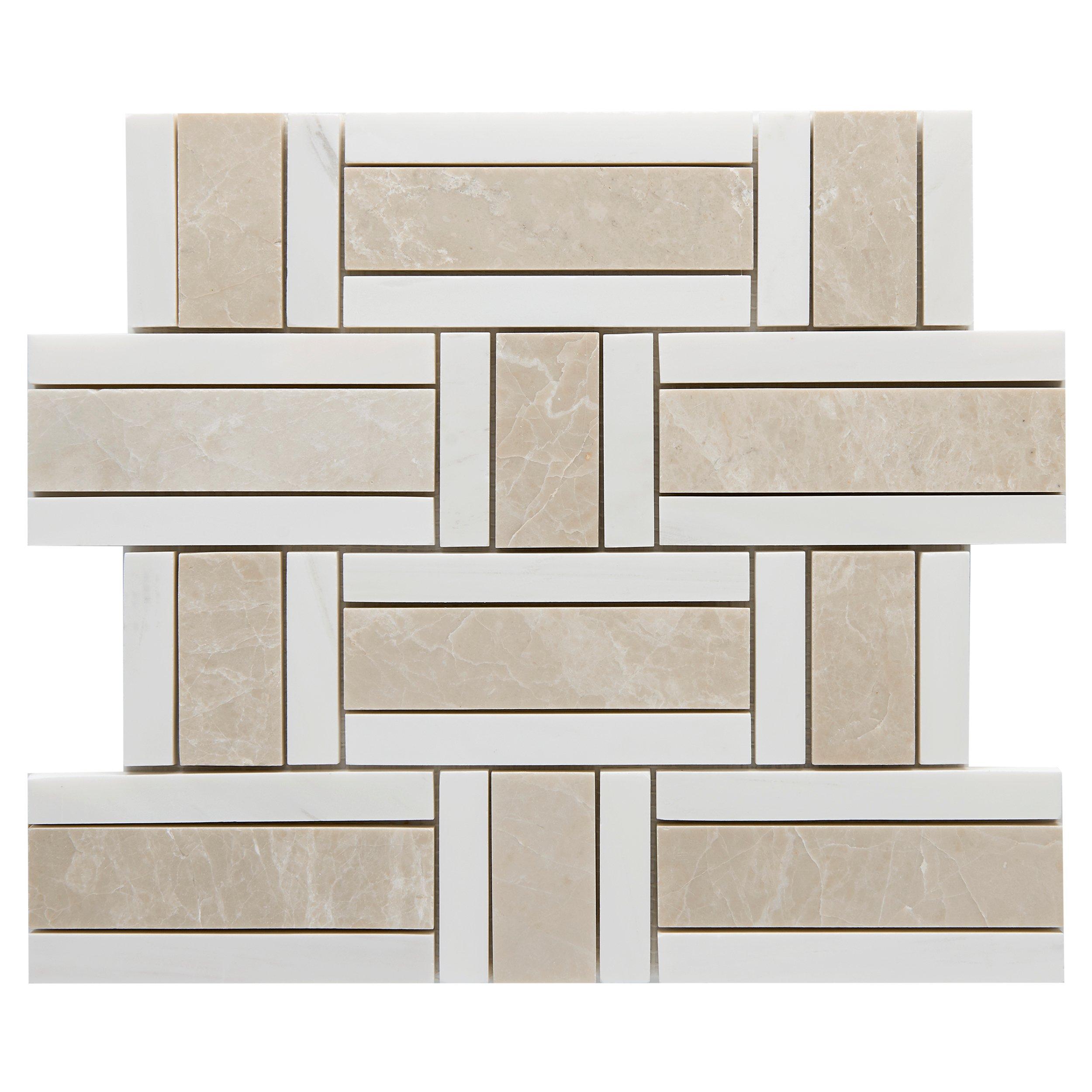 Bridgette Beige Dolomite Honed Marble Mosaic