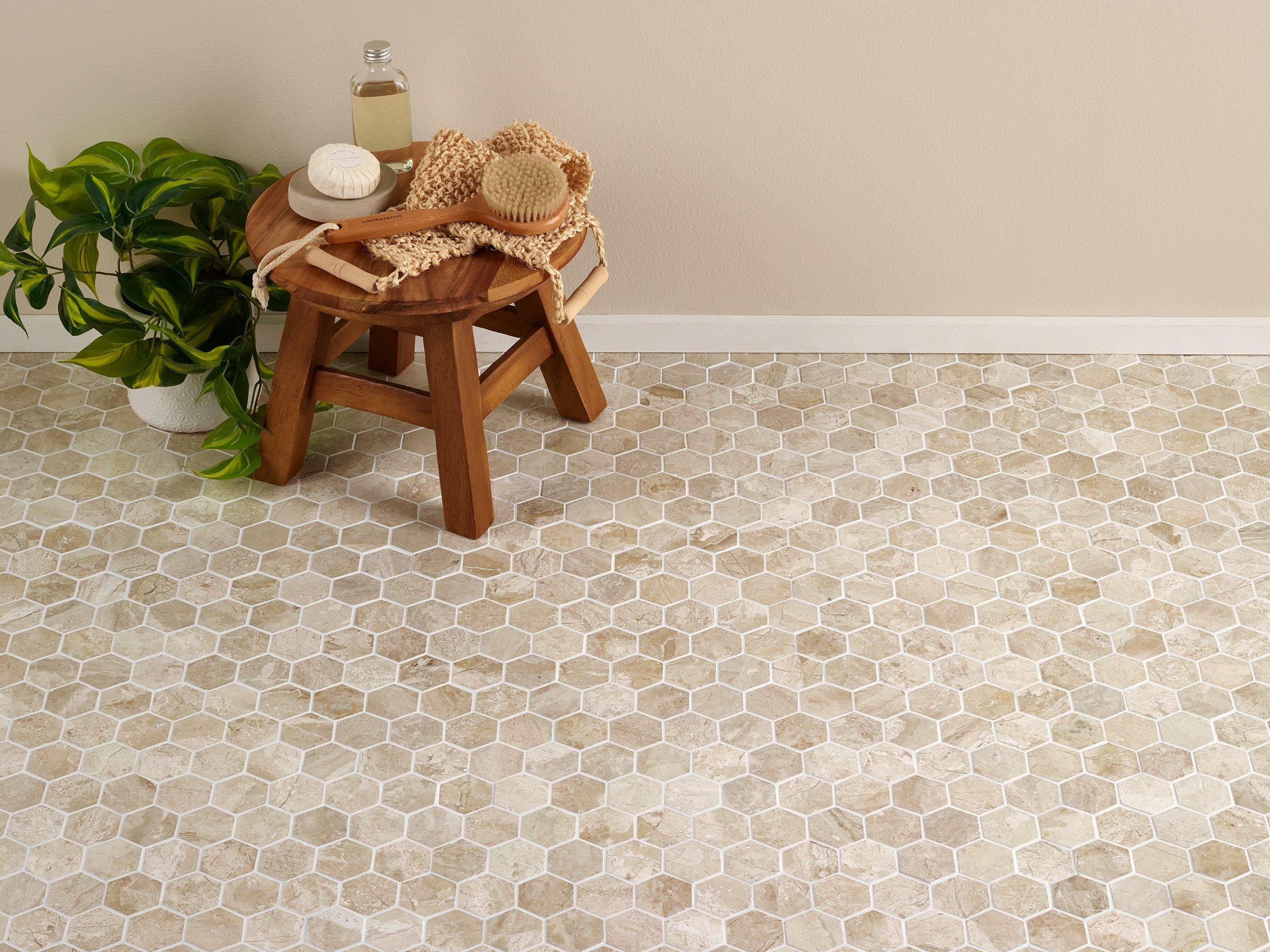 Crema Royal Hexagon II Polished Marble Tile