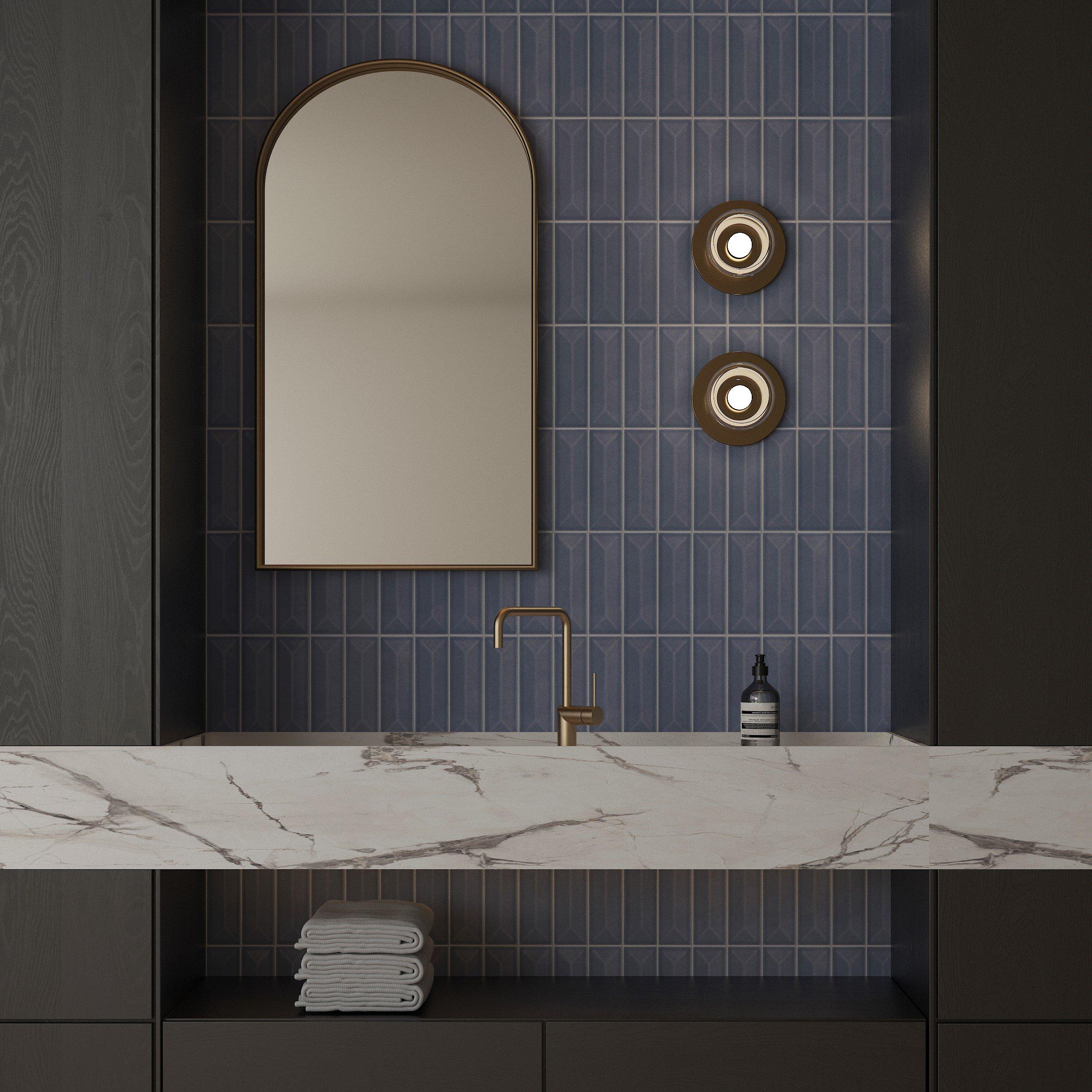 Midcentury Azure Ceramic Mosaic