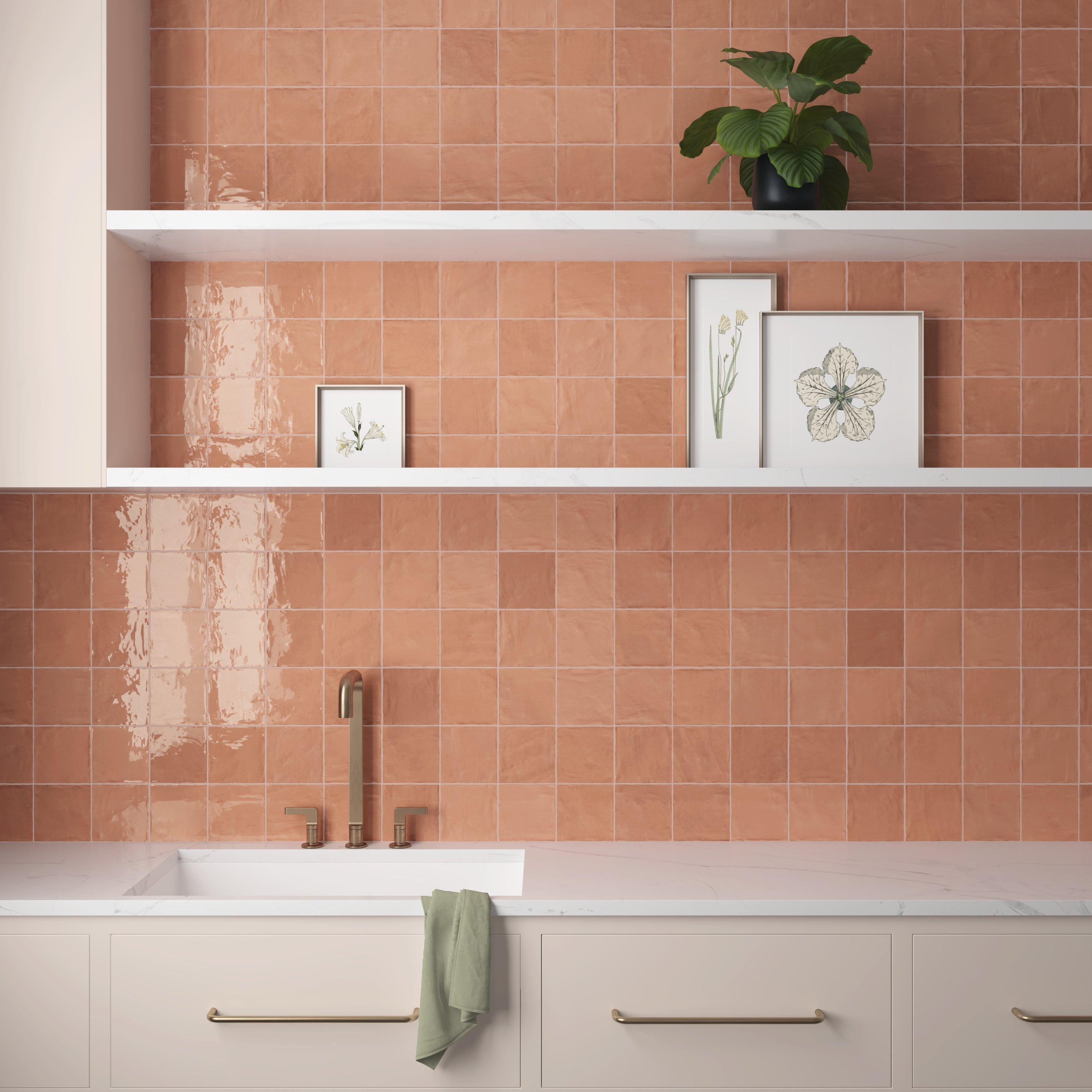 Zellige Dust Rose Ceramic Tile