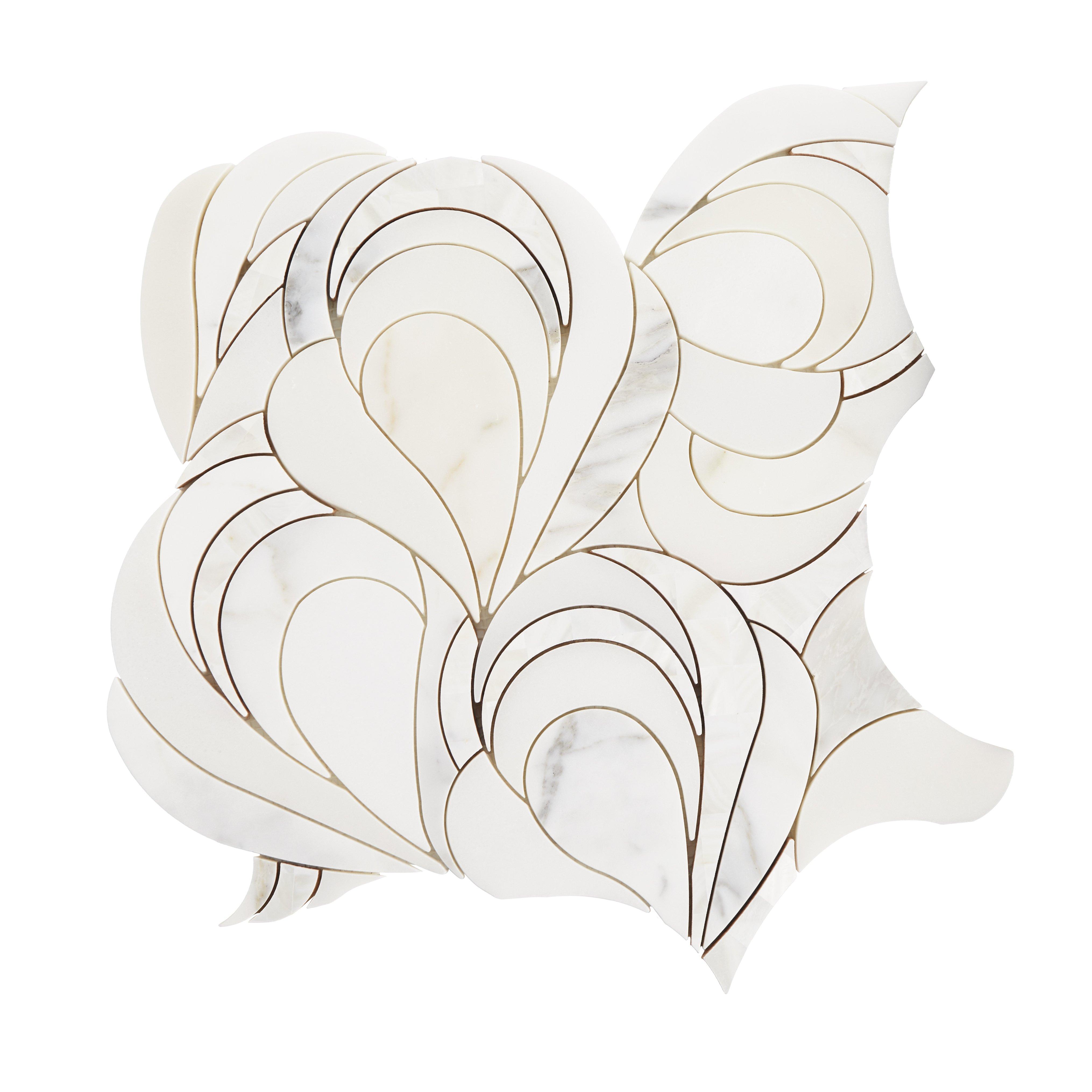 Pavone Calacatta Mother of Pearl Waterjet Marble Mosaic