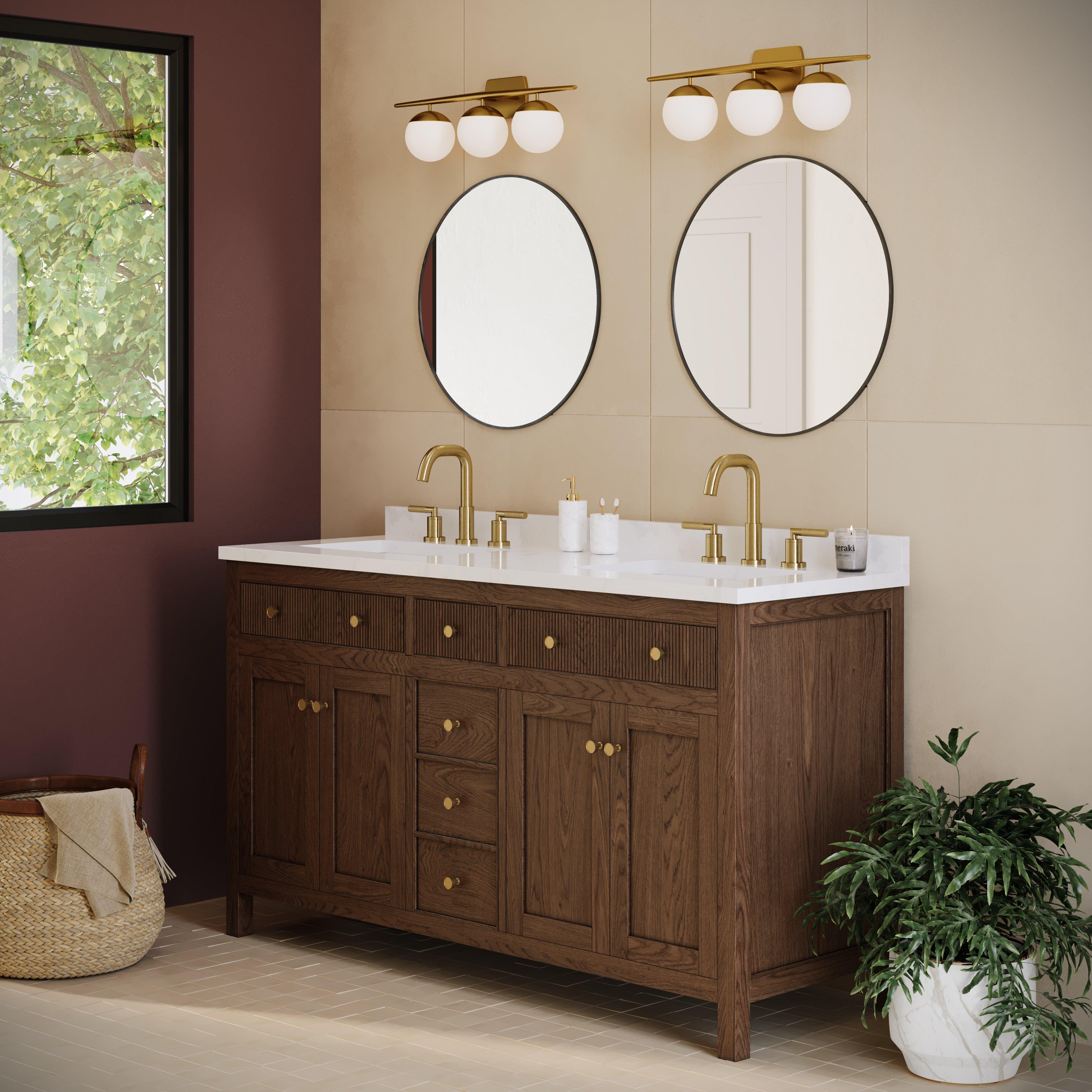 Lizzie 8 in. Widespread Brushed Gold Bath Faucet