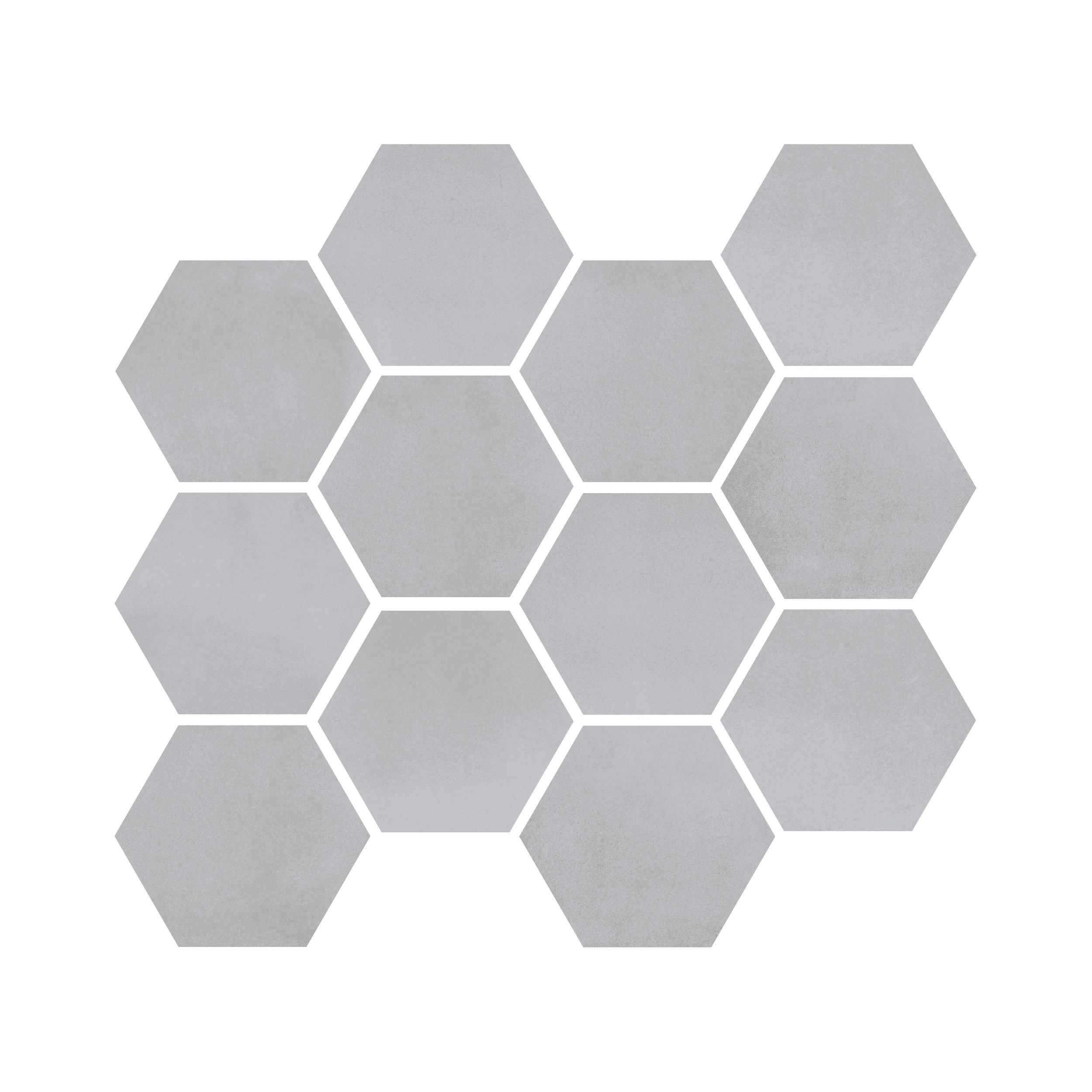 Luxe Smoke Hexagon Matte Porcelain Mosaic