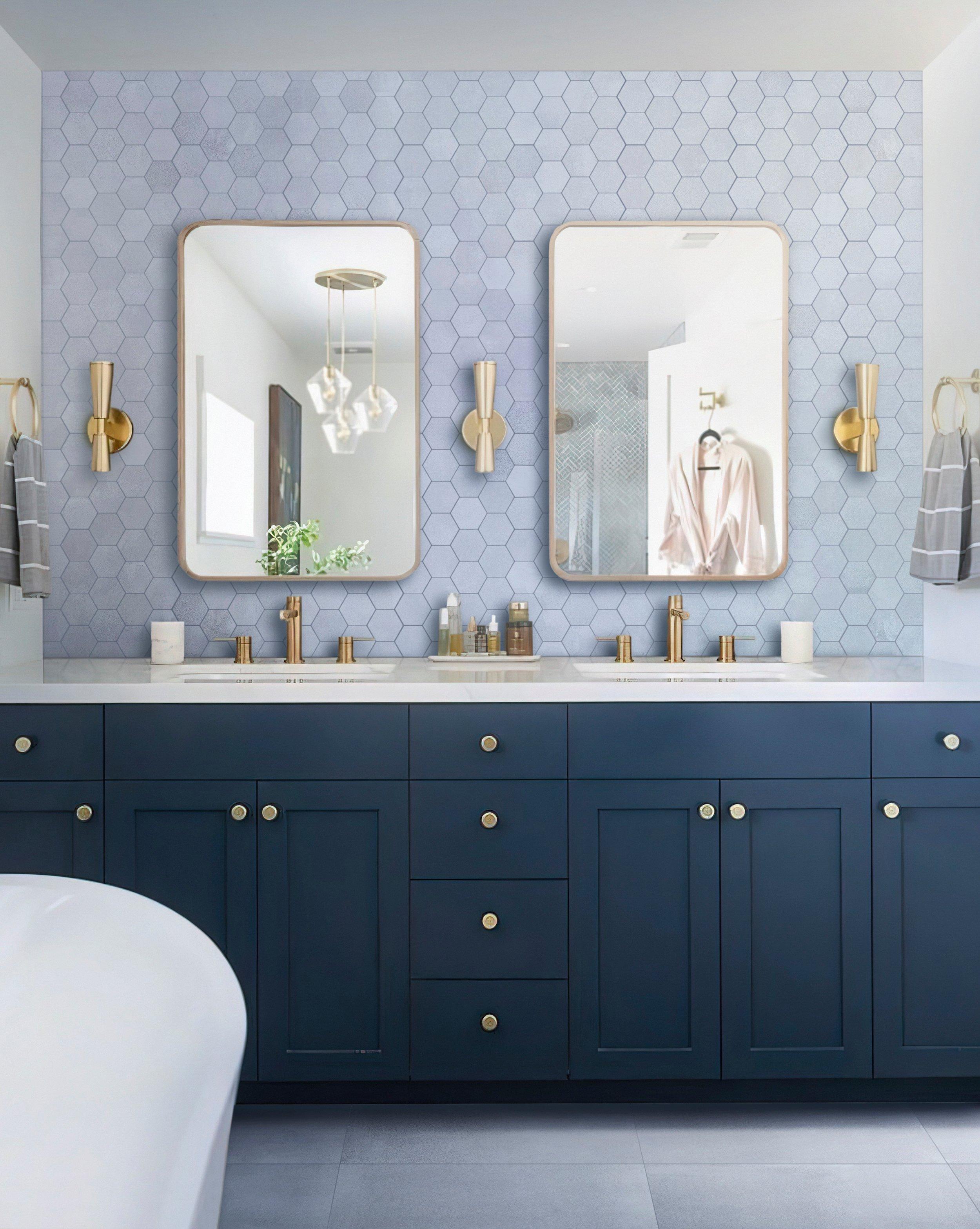 Luxe Sky Hexagon Matte Porcelain Mosaic