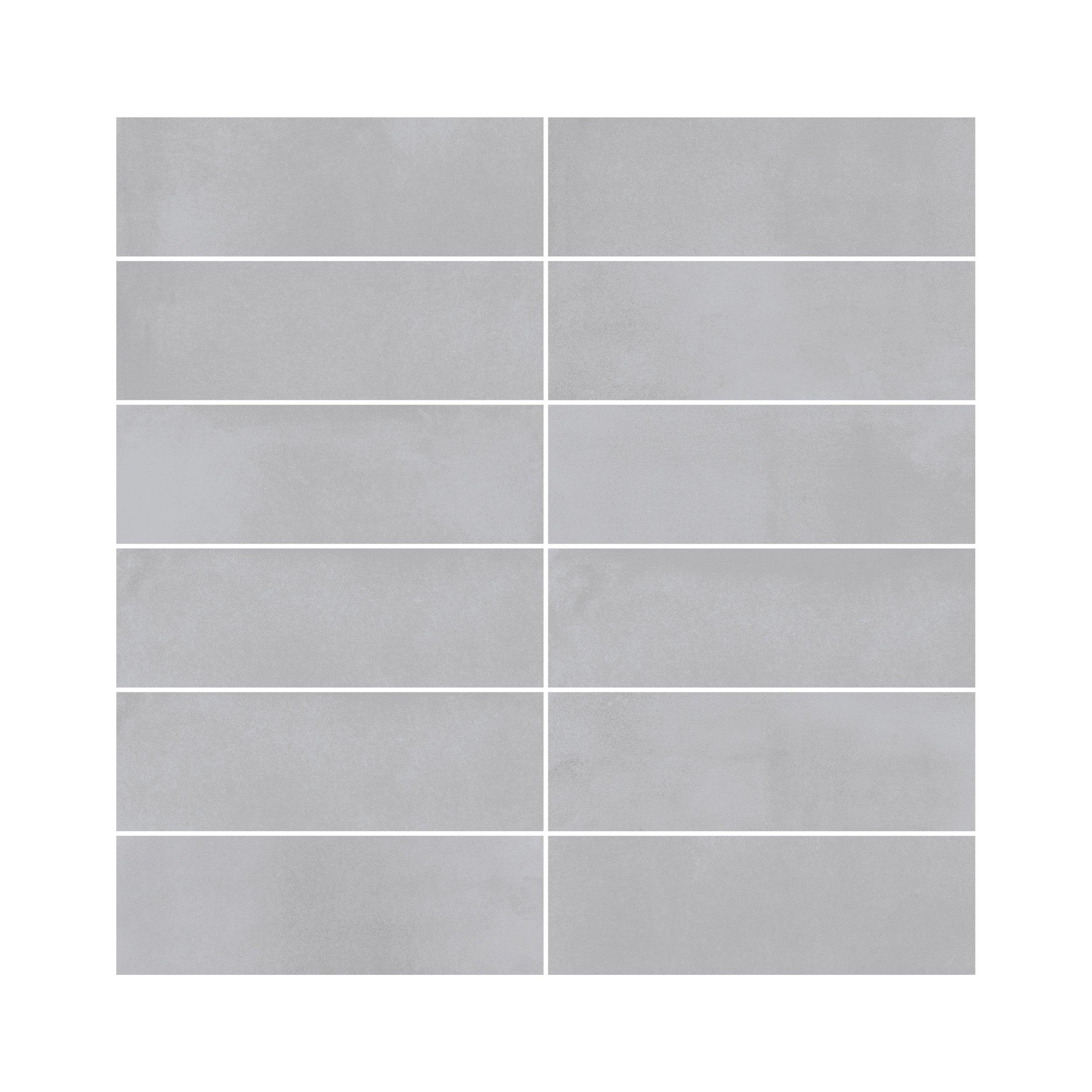 Luxe Smoke Stacked Matte Porcelain Mosaic