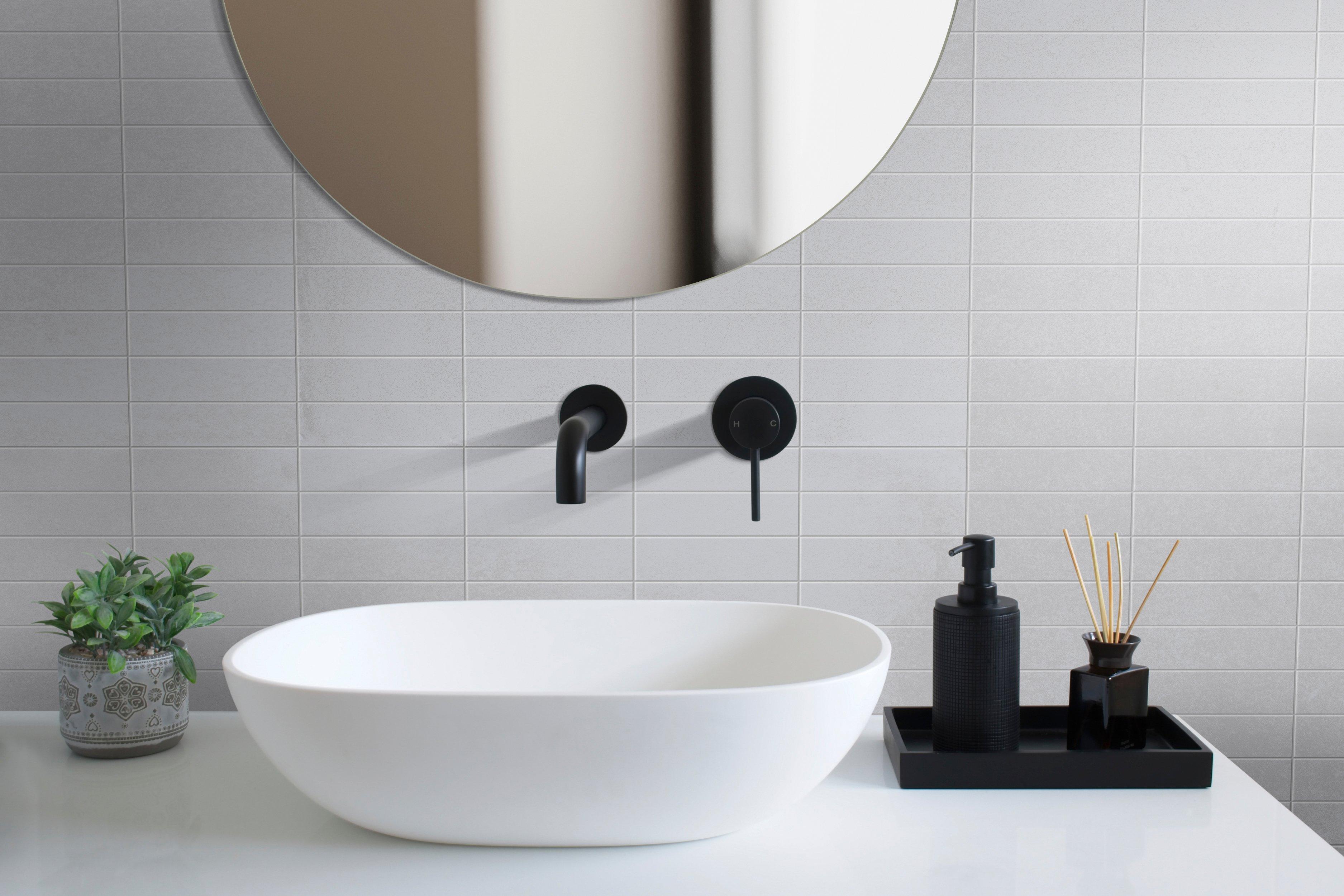 Luxe Smoke Stacked Matte Porcelain Mosaic