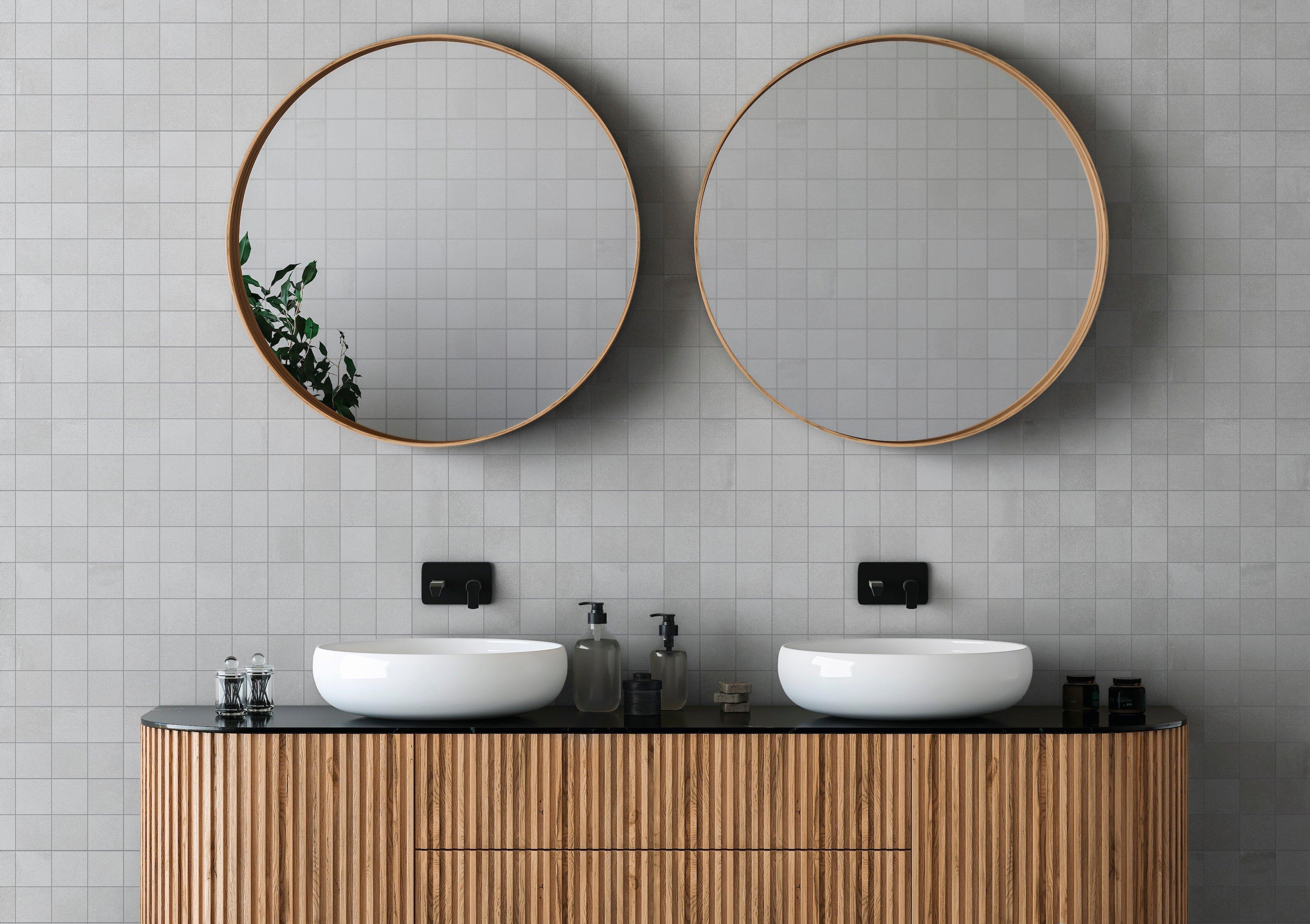 Luxe Smoke Square Matte Porcelain Mosaic