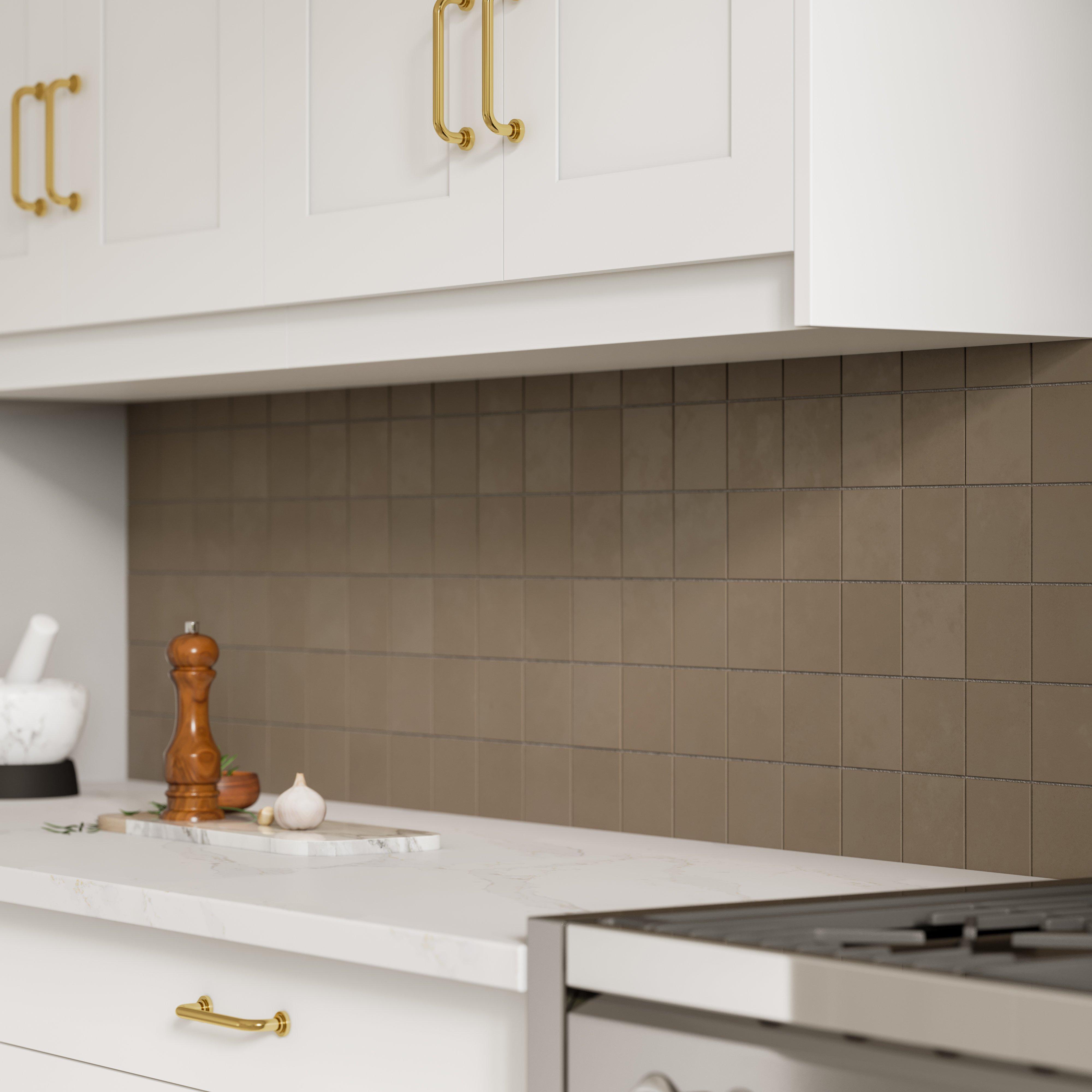 Luxe Earth Square Matte Porcelain Mosaic