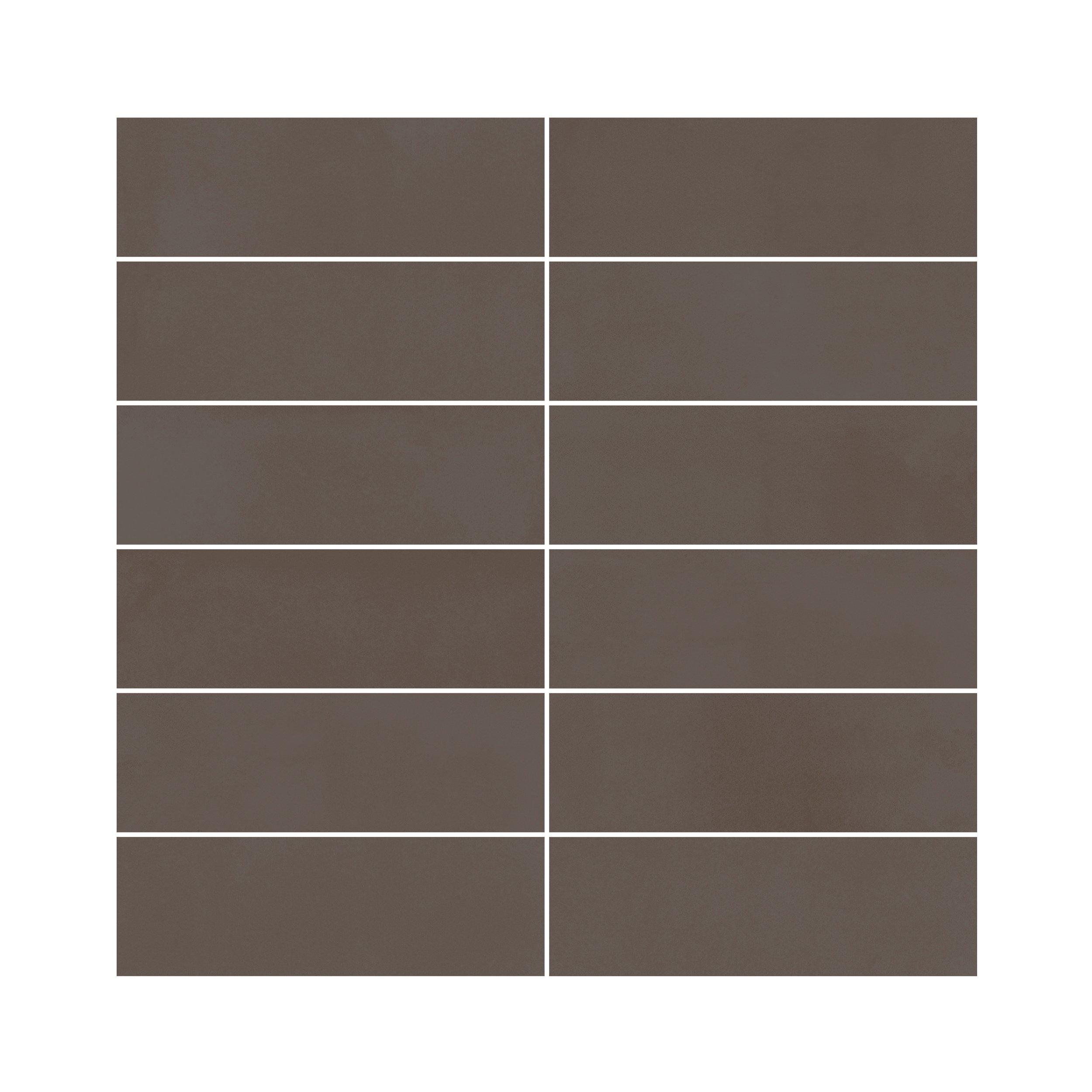 Luxe Umber Stacked Matte Porcelain Mosaic