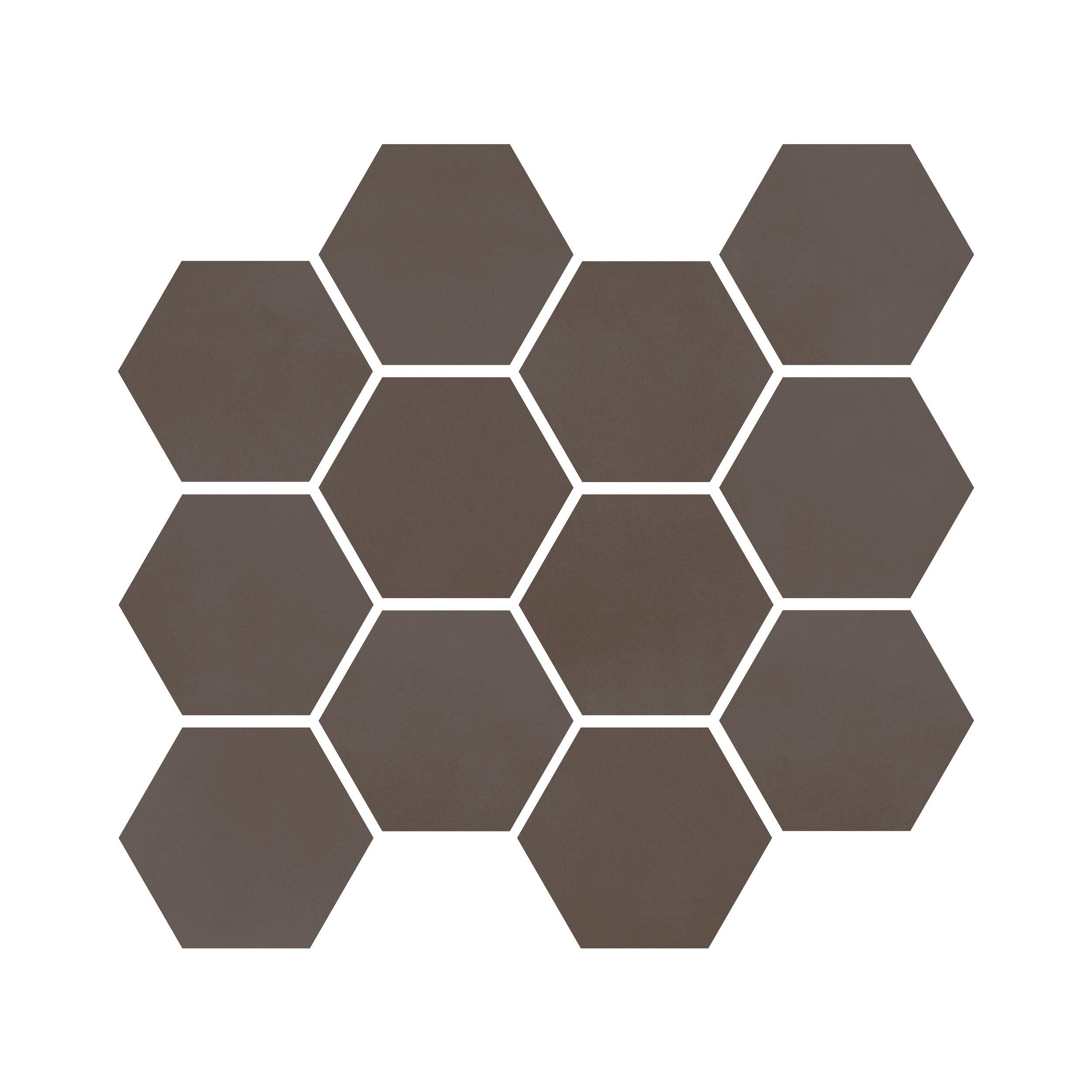 Luxe Umber Hexagon Matte Porcelain Mosaic