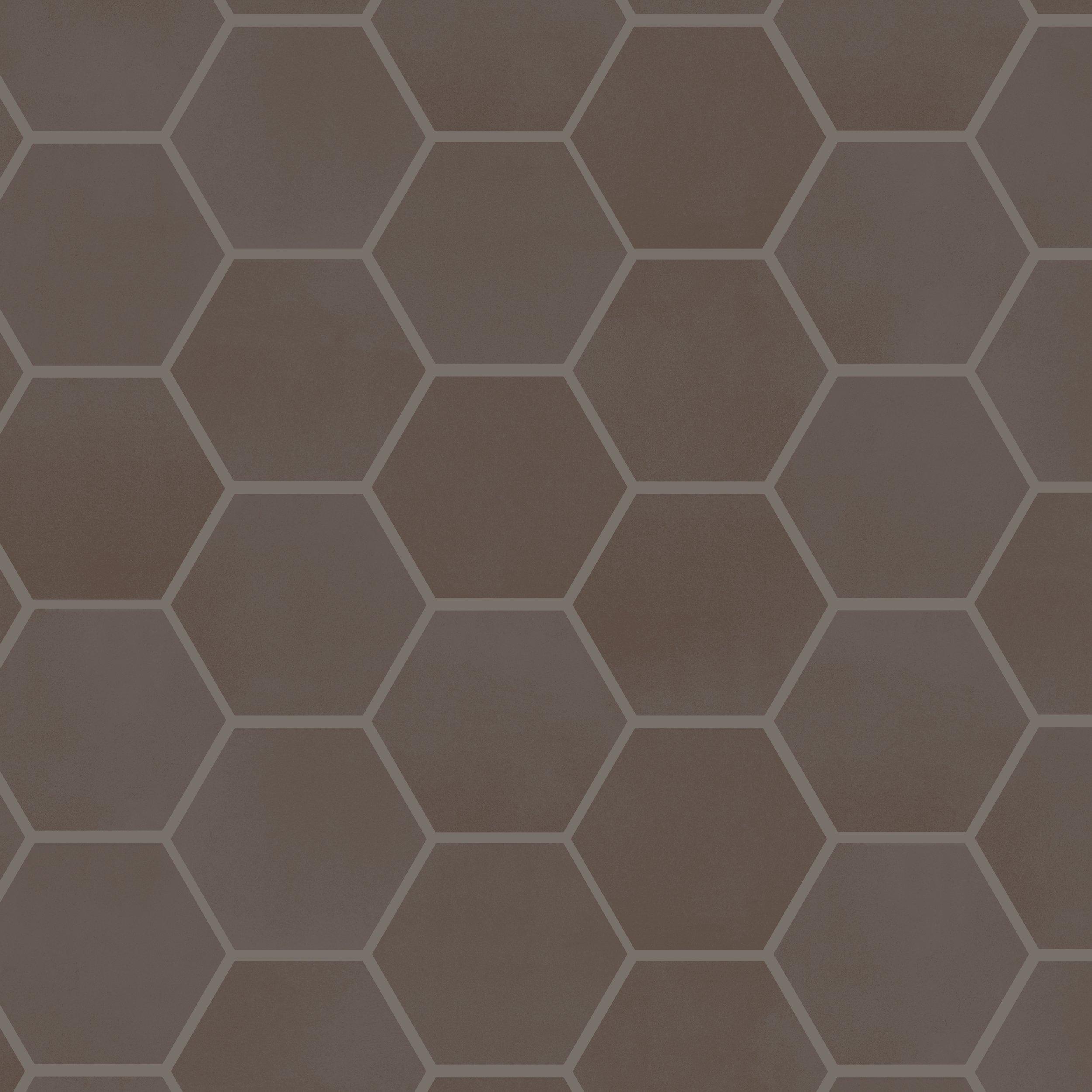 Luxe Umber Hexagon Matte Porcelain Mosaic