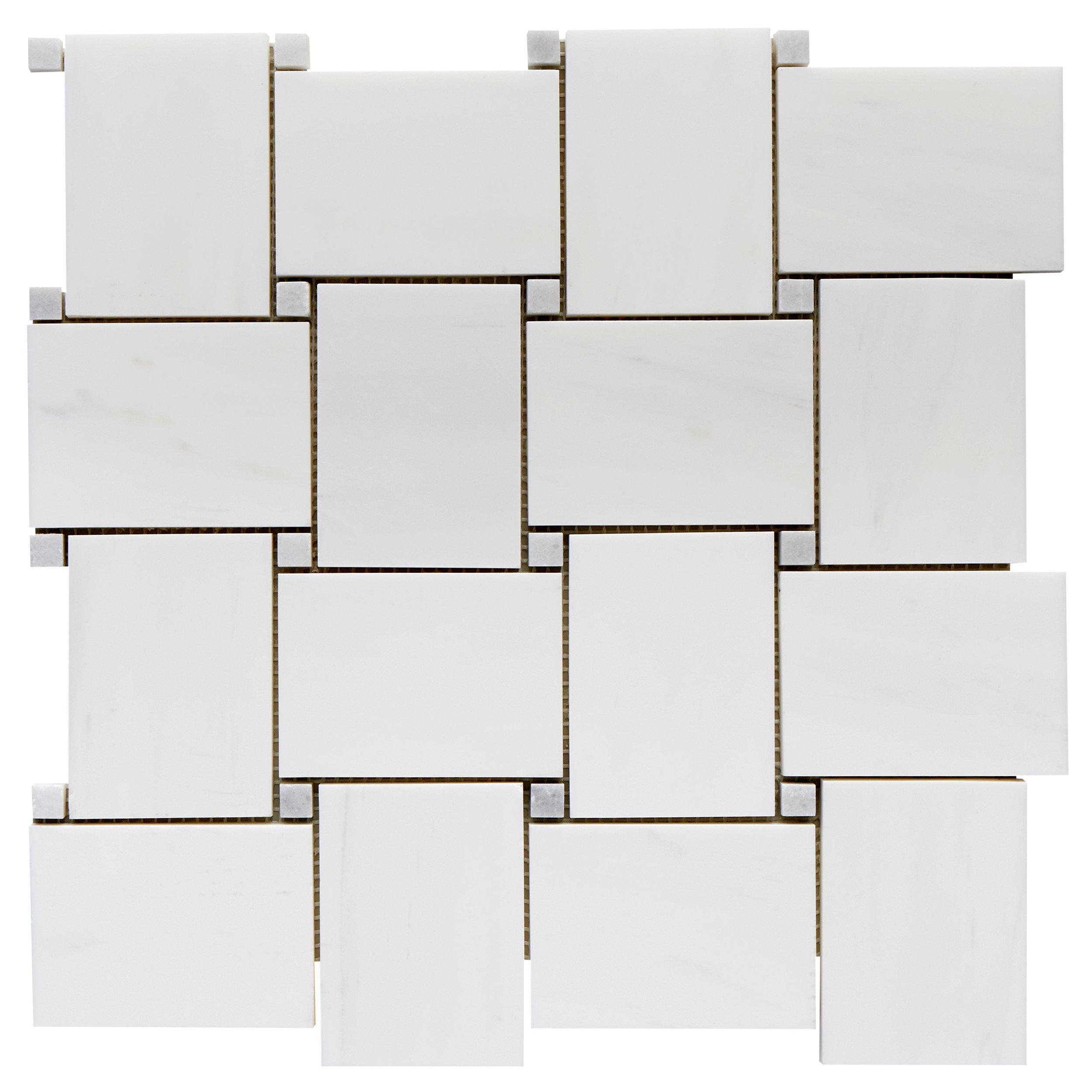 Skyfall Dolomite Basketweave Honed Marble Mosaic