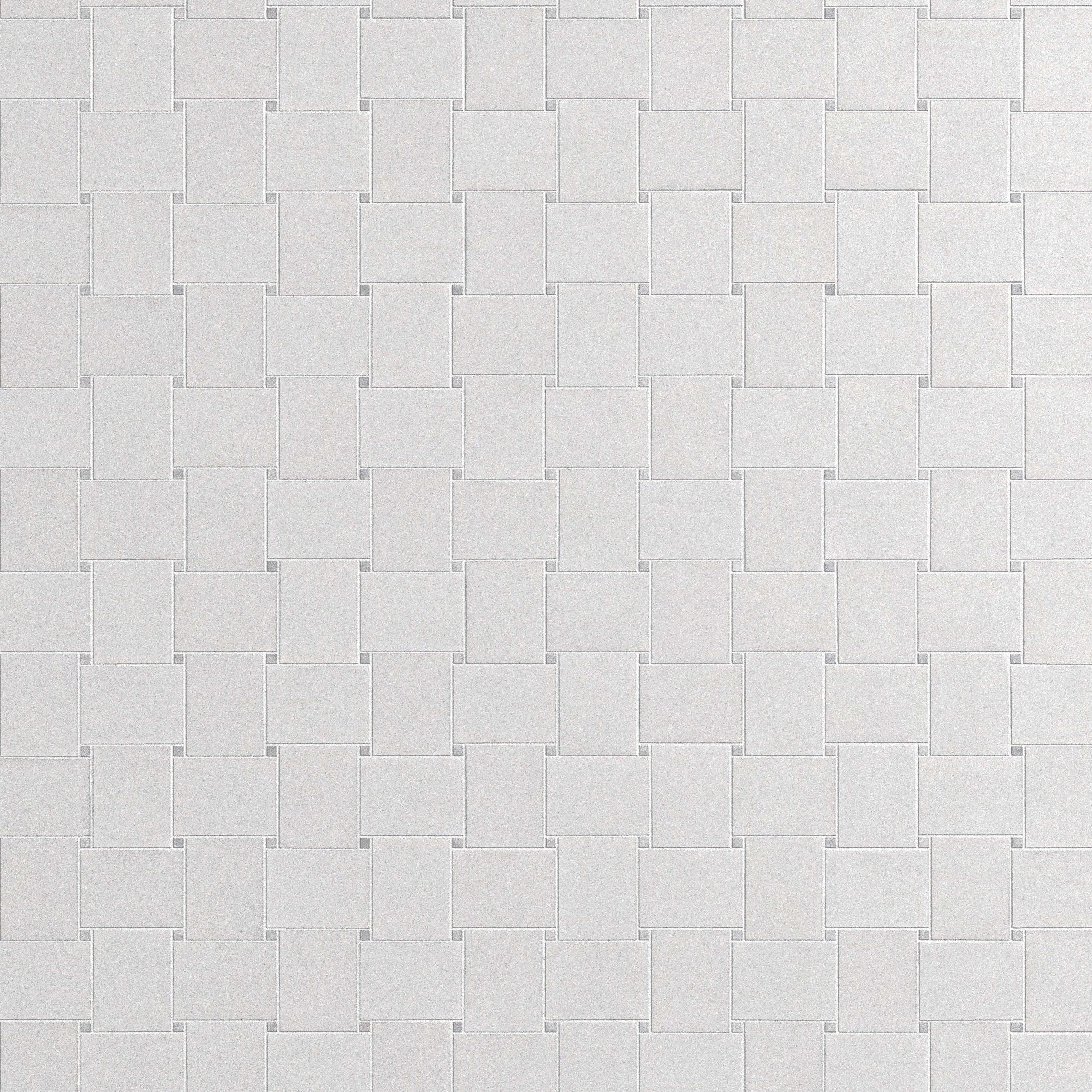 Skyfall Dolomite Basketweave Honed Marble Mosaic