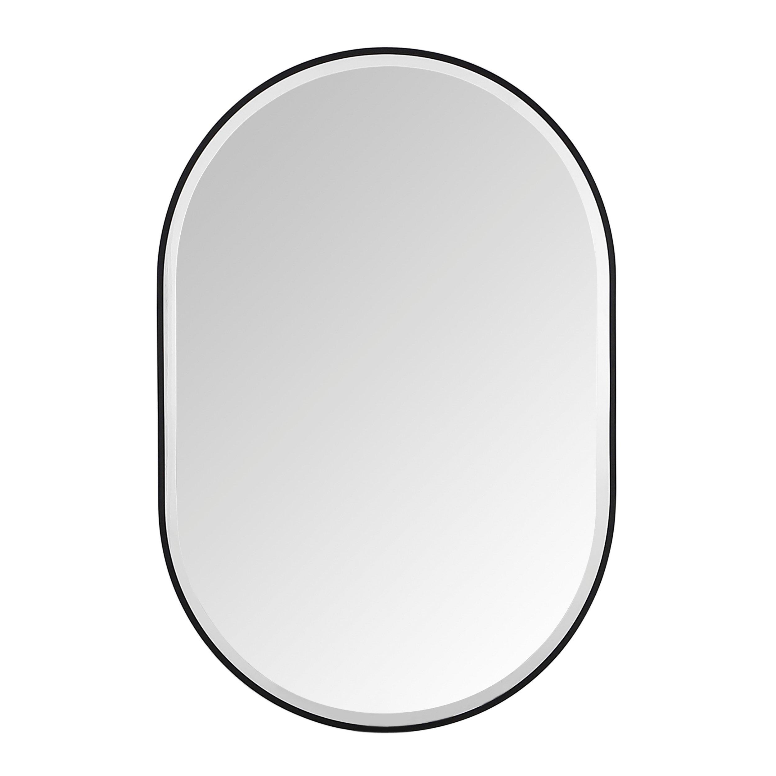 Zuri 24 in. Matte Black Mirror