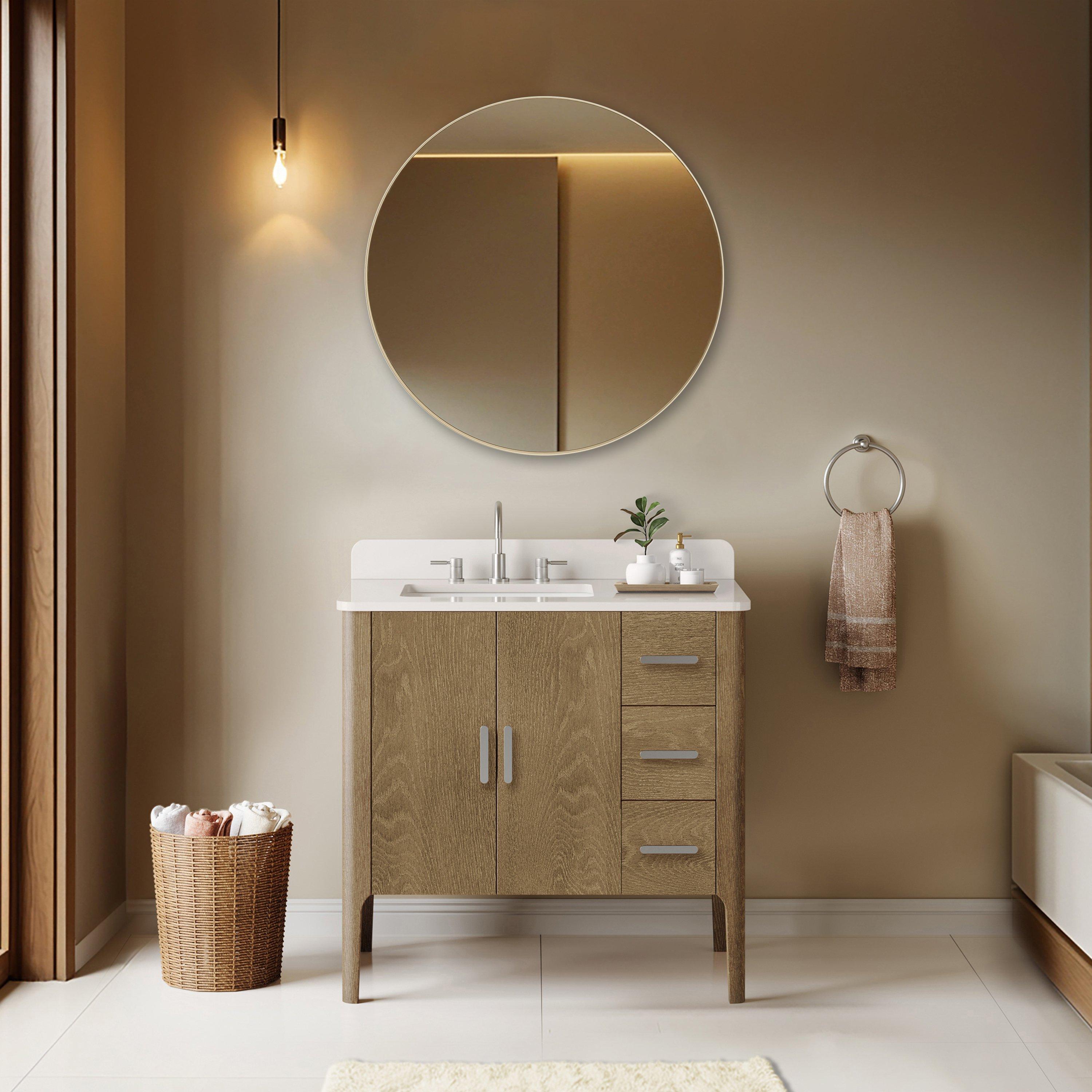 Oakleigh 30 in. Brushed Gold Mirror