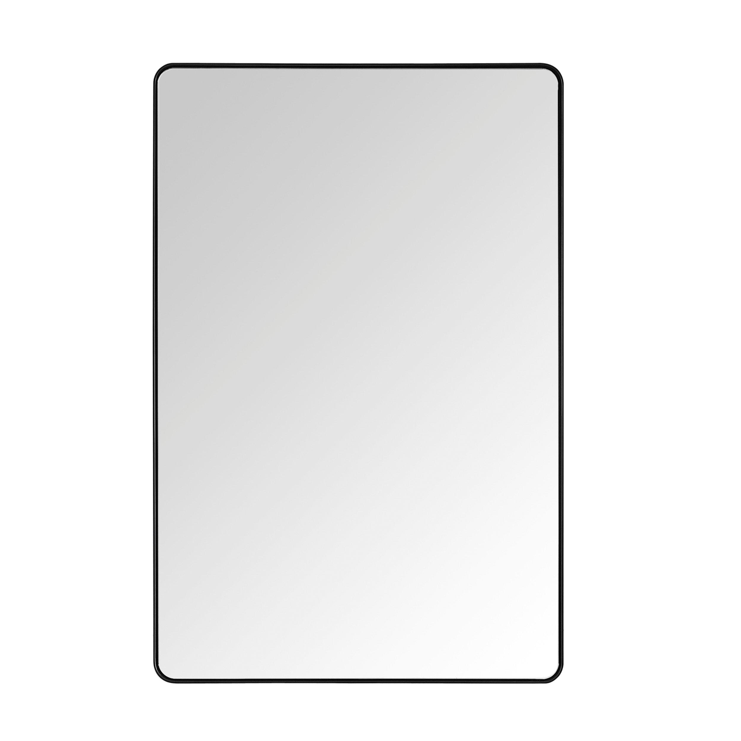 Lucca 24 in. Matte Black Mirror