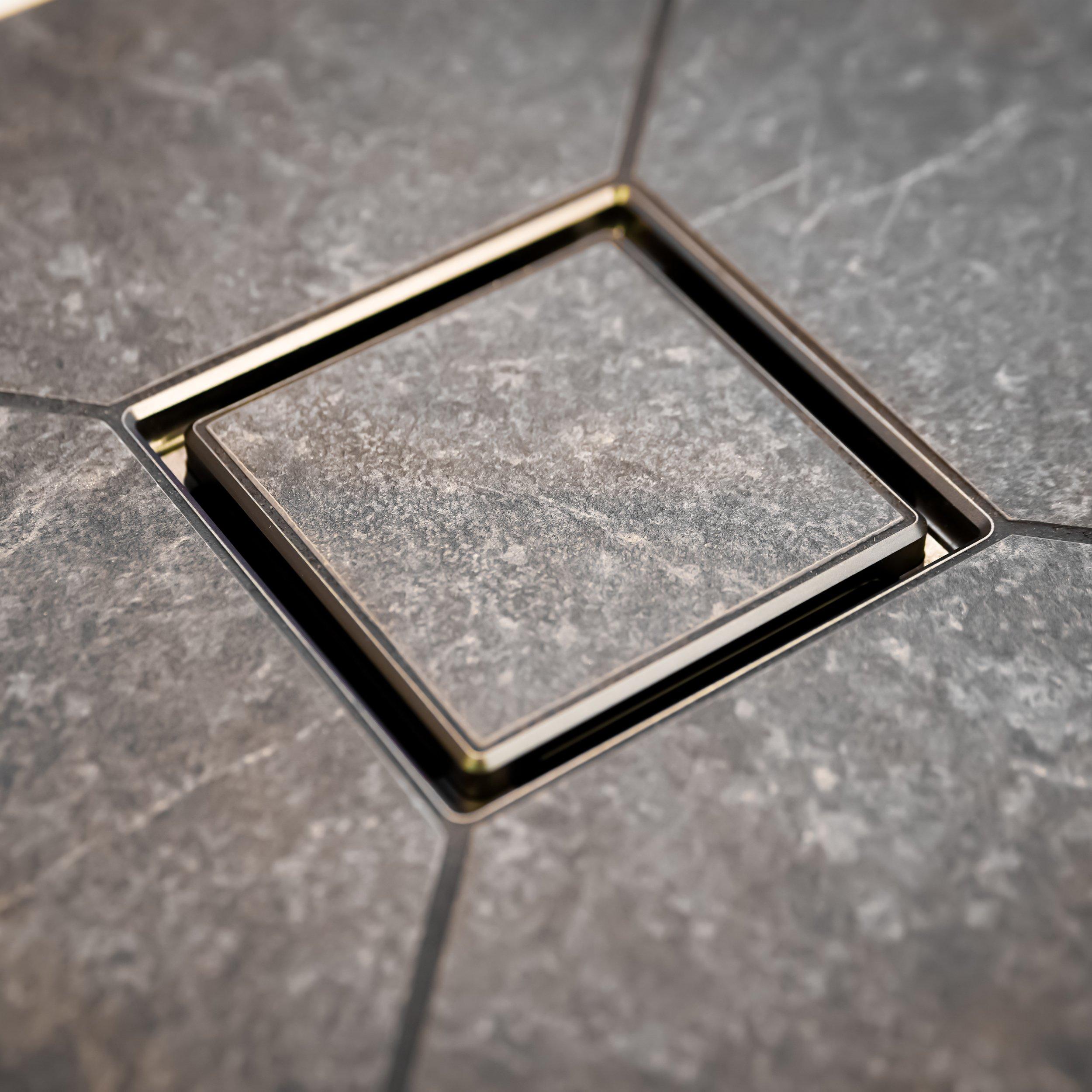 FloFX Tile-In 4in. Grate Brushed Nickel