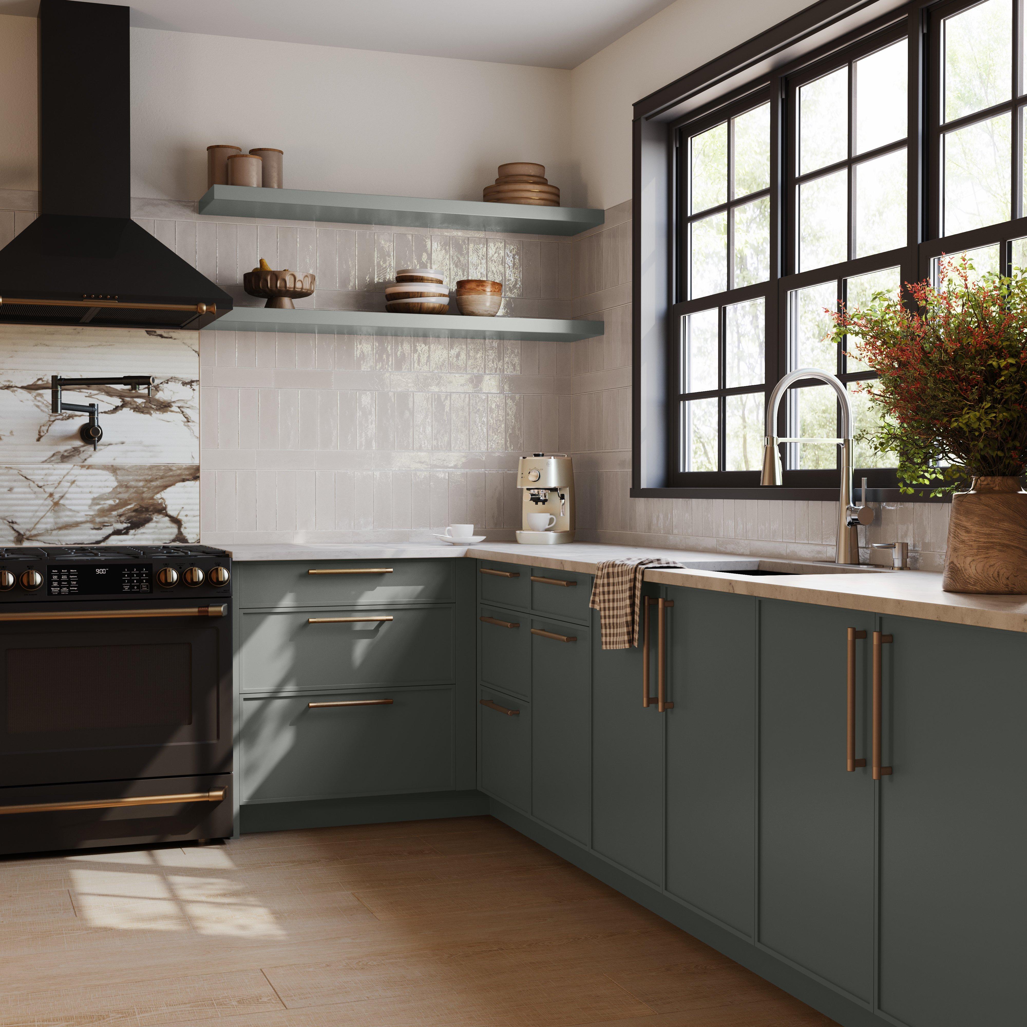 Linden Painted Moss Green Cabinet Door Sample