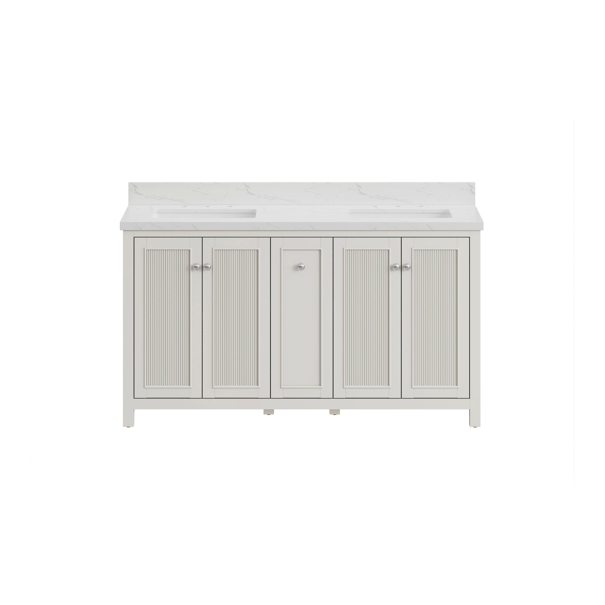 Lorain 61 in. Gray Vanity with Engineered Stone Top