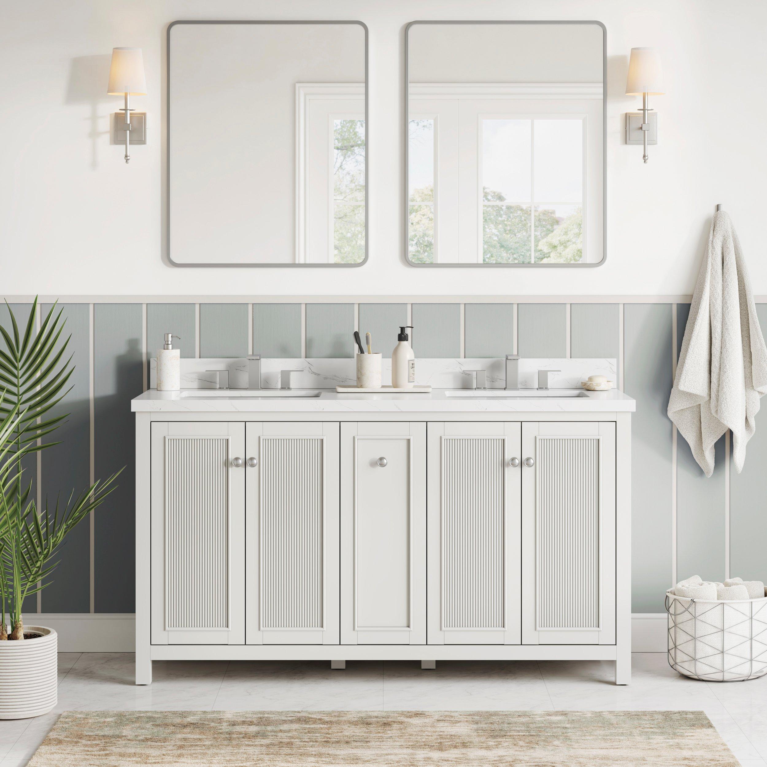 Lorain 61 in. Gray Vanity with Engineered Stone Top