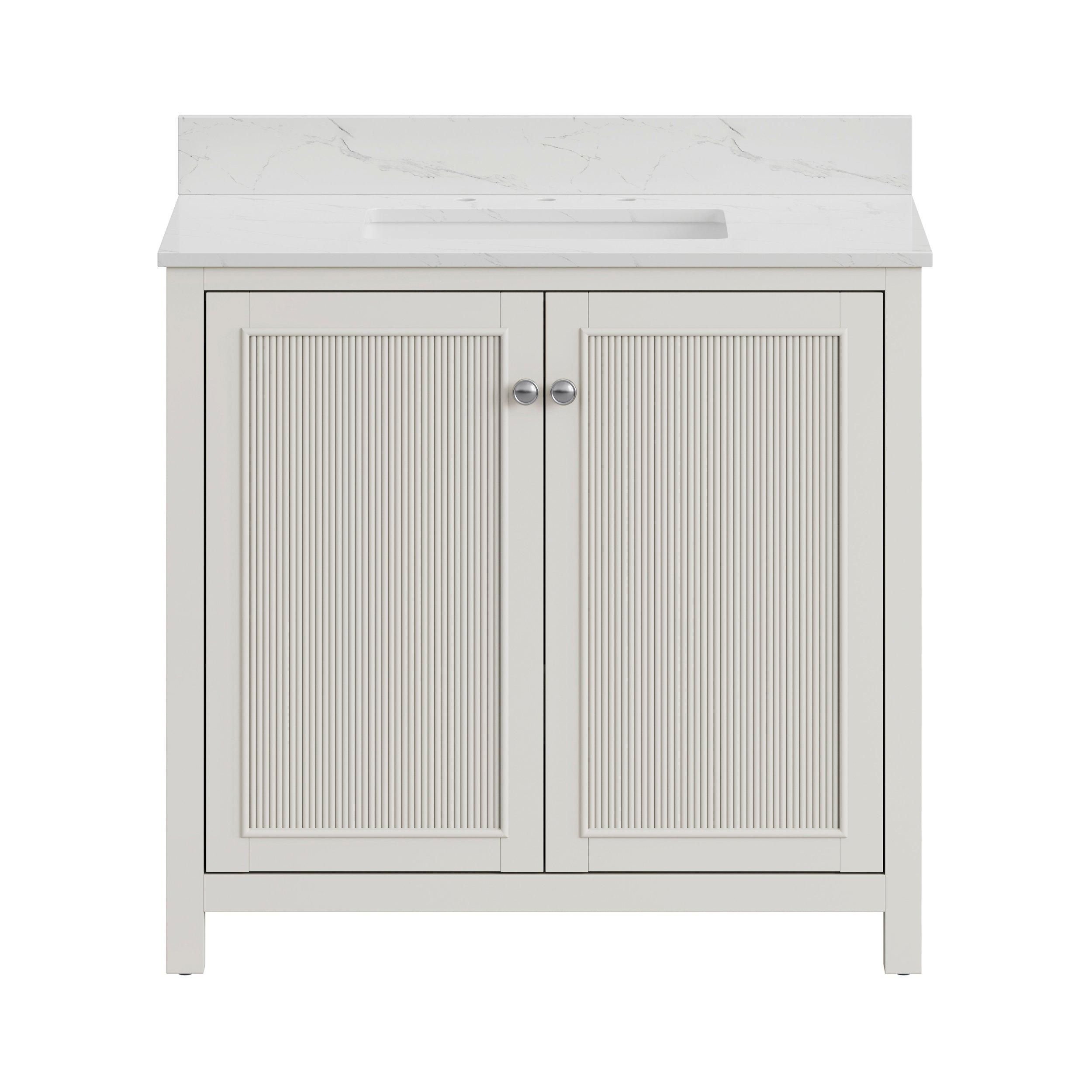 Lorain 37 in. Gray Vanity with Engineered Stone Top