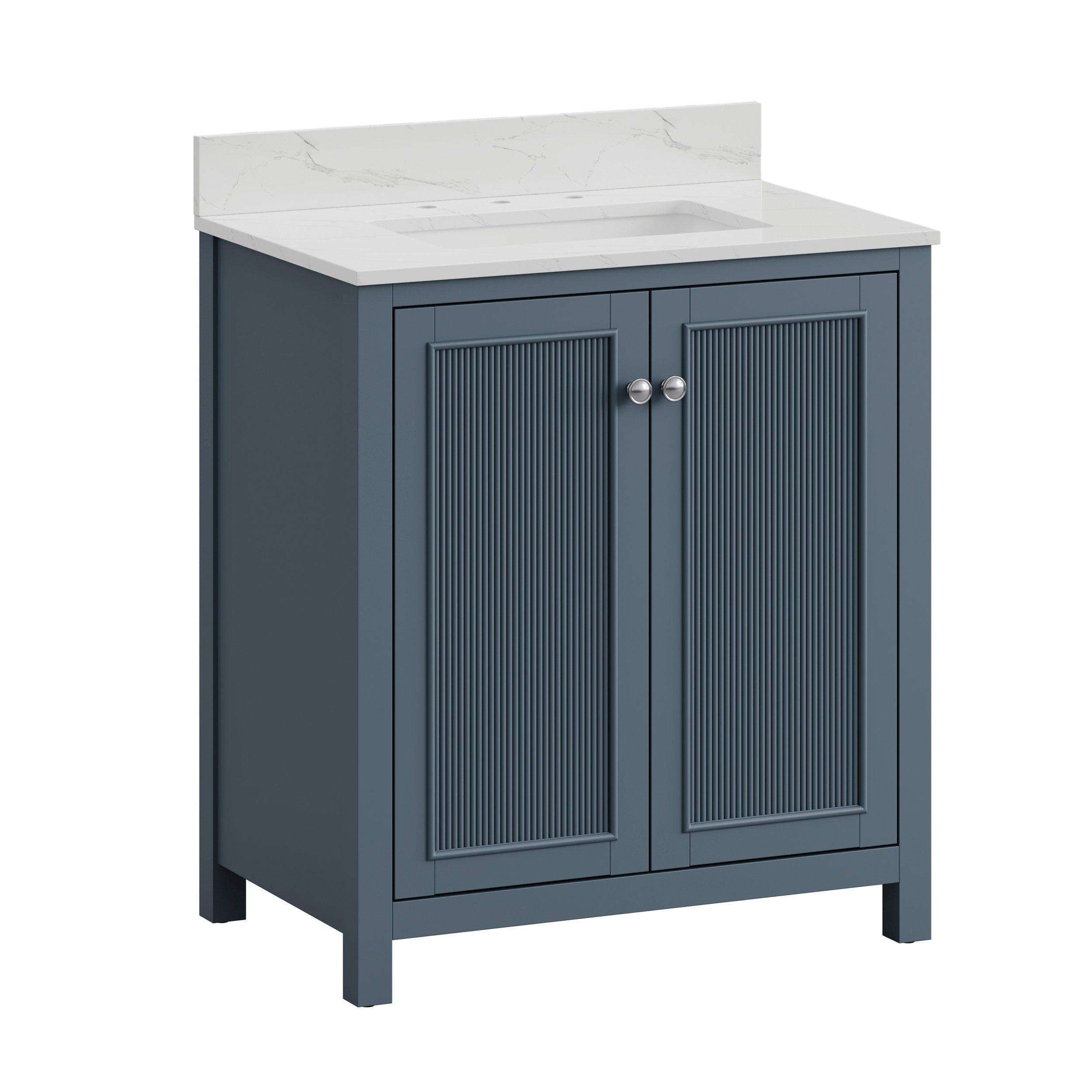 Lorain 61 in. Gray Vanity with Enginnered Stone Top