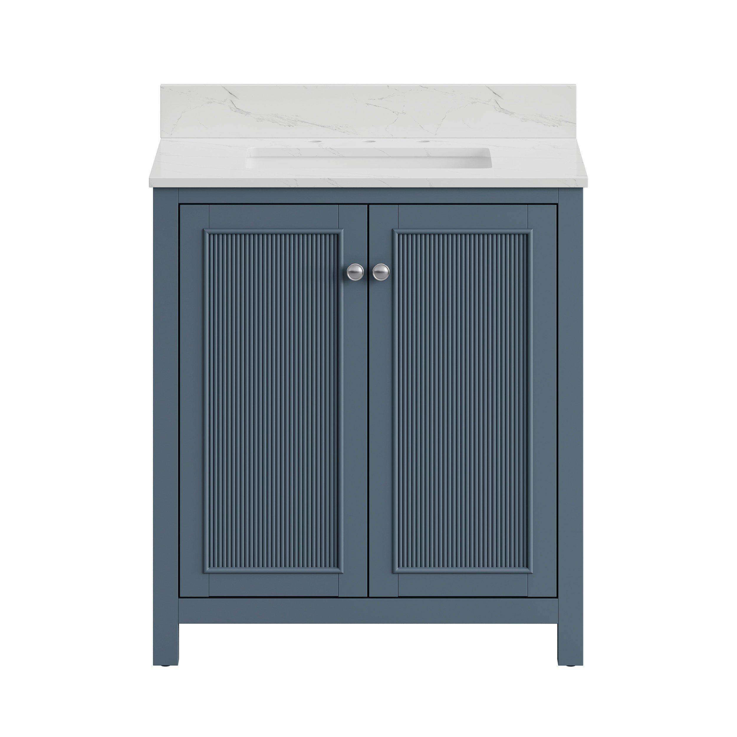 Lorain 61 in. Gray Vanity with Enginnered Stone Top