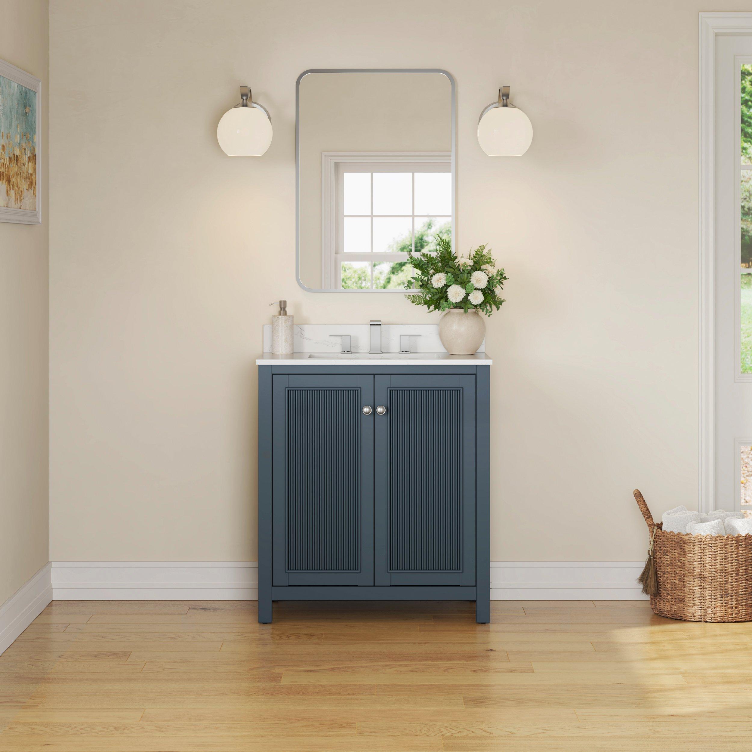 Lorain 61 in. Gray Vanity with Enginnered Stone Top