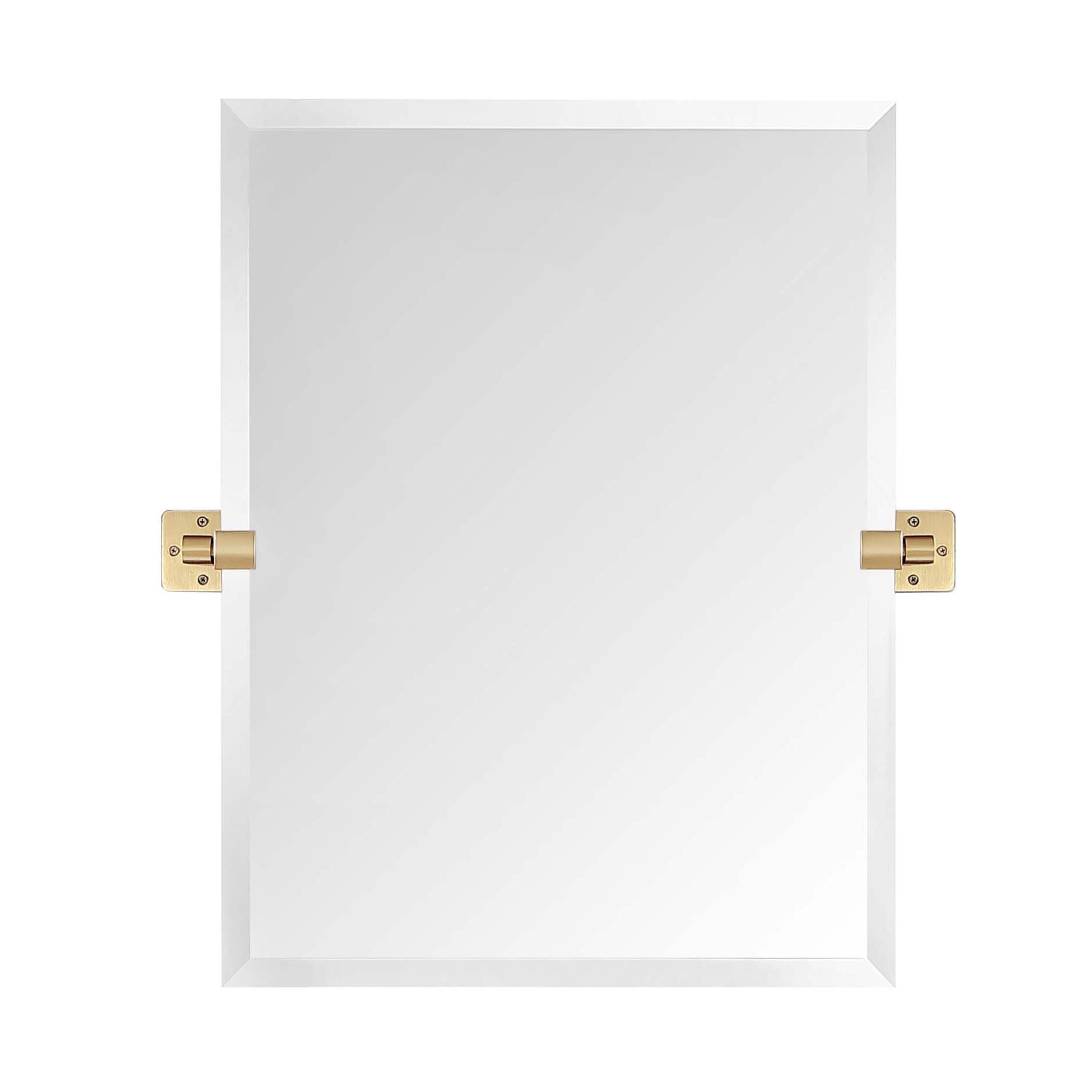 Letti 23 in. Brushed Gold Frameless Mirror