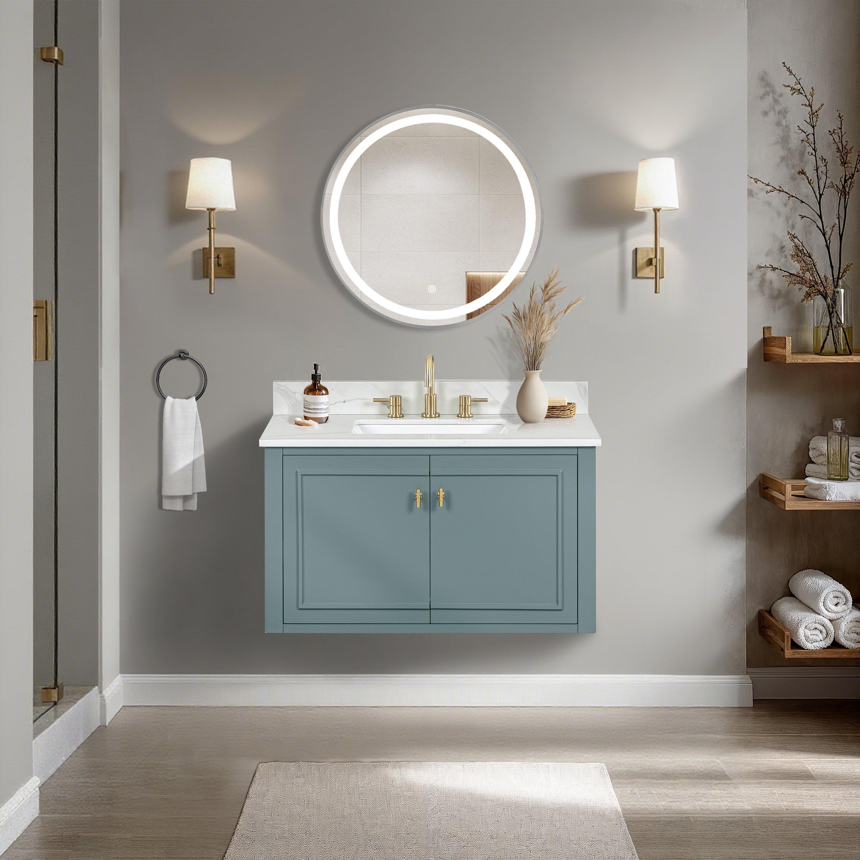 Luna 27.5 in. Brushed Nickel LED Mirror