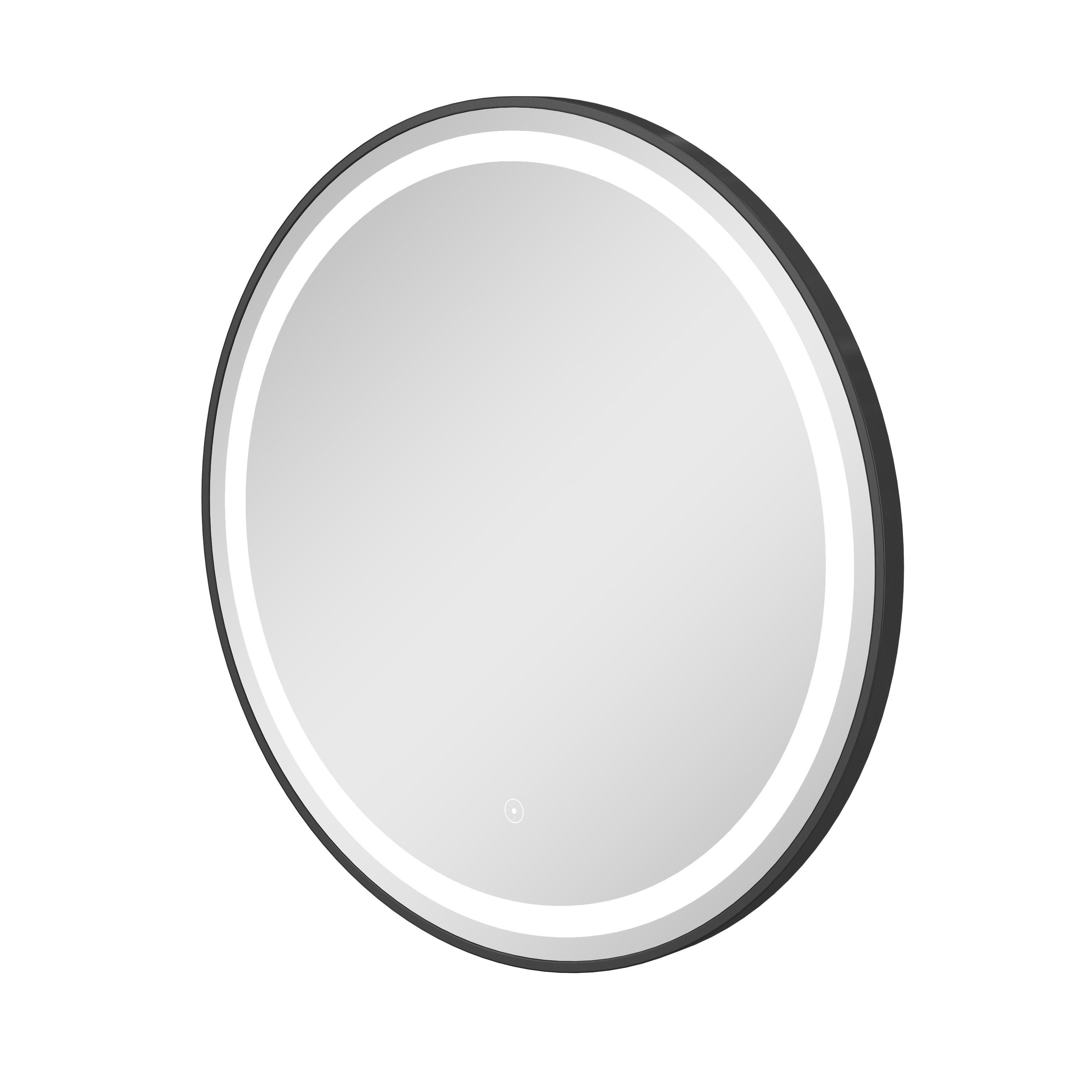 Luna 27.5 in. Matte Black LED Mirror