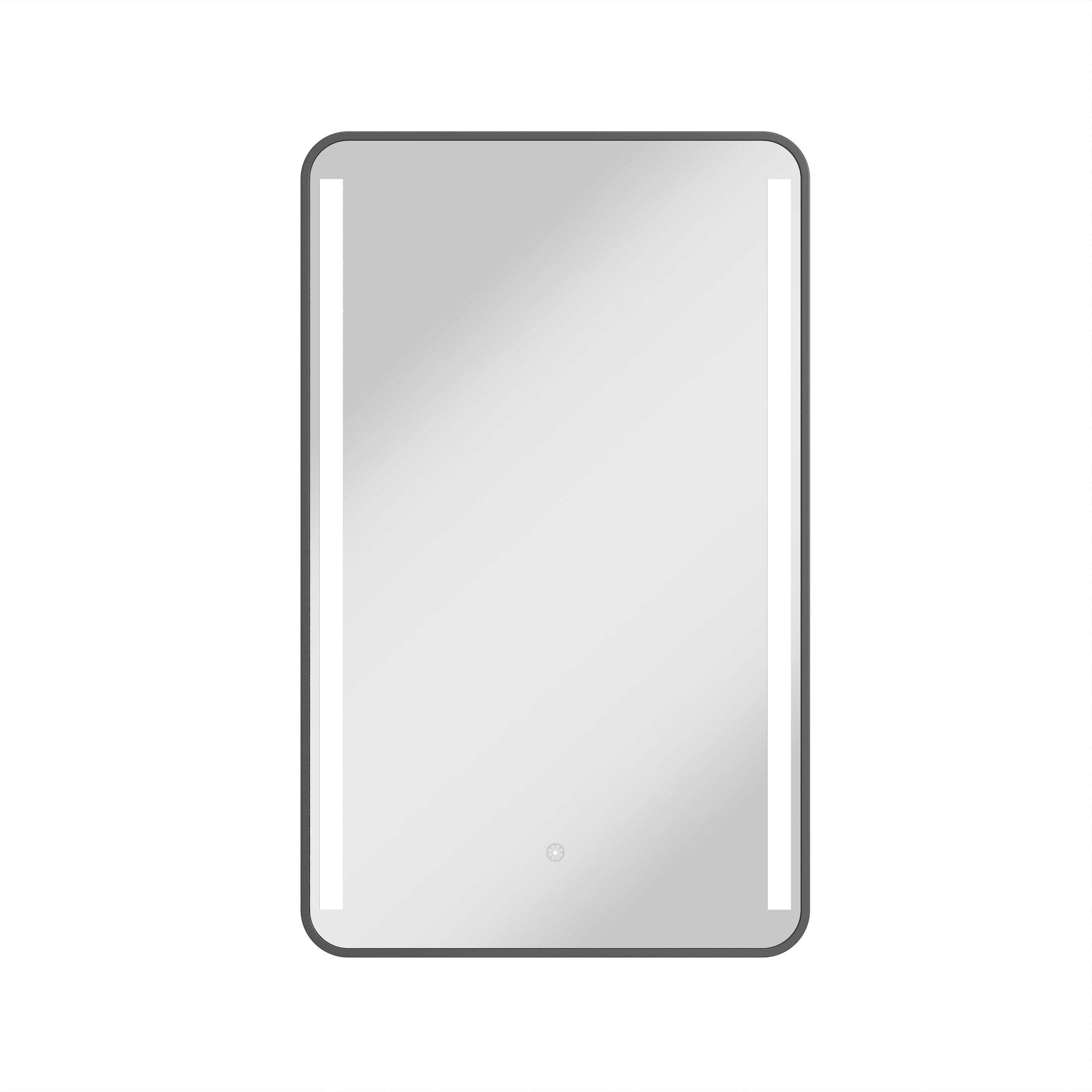 Rhone 21 in. Matte Black Mirror Medicine Cabinet