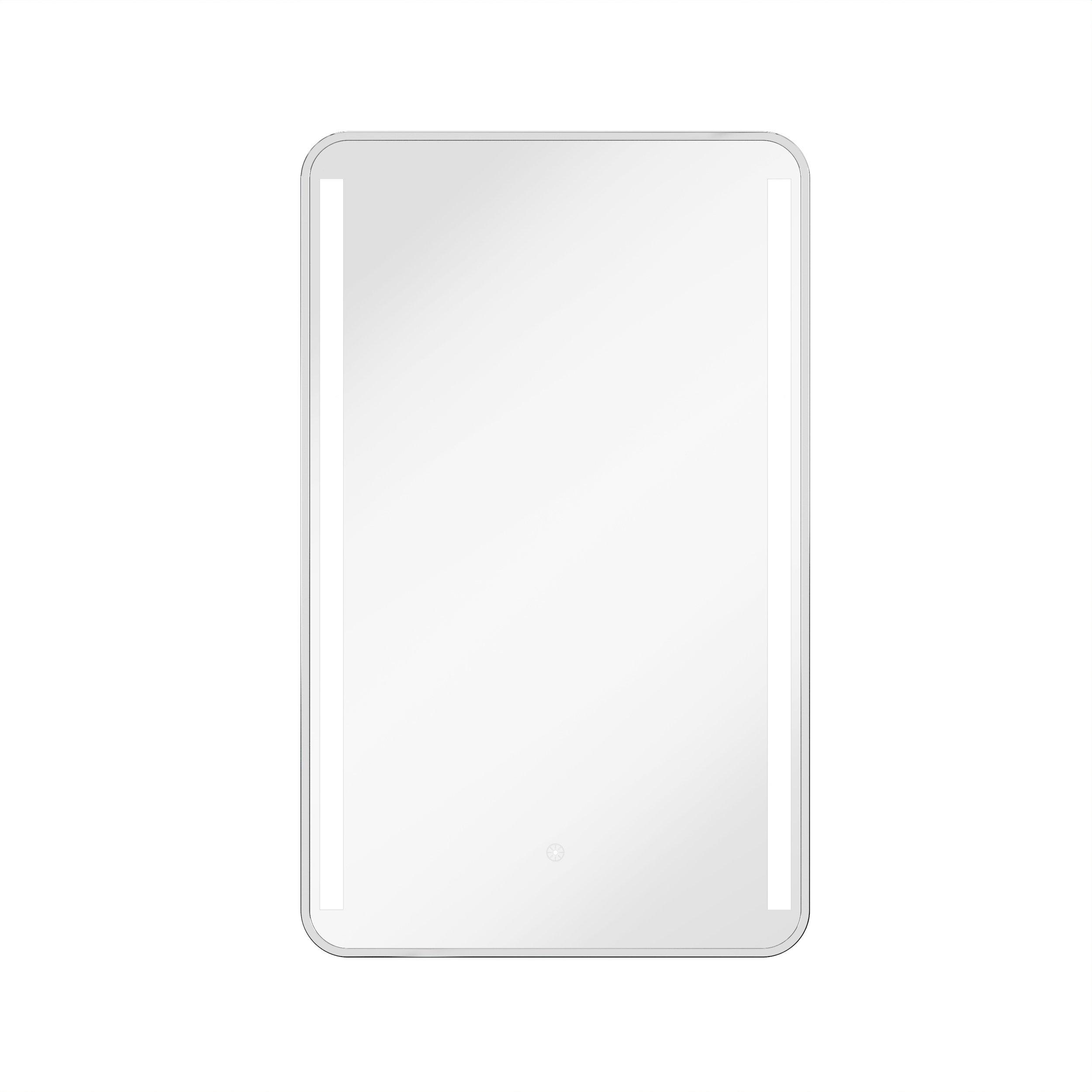 Rhone 21 in. Brushed Nickel Mirror Medicine Cabinet