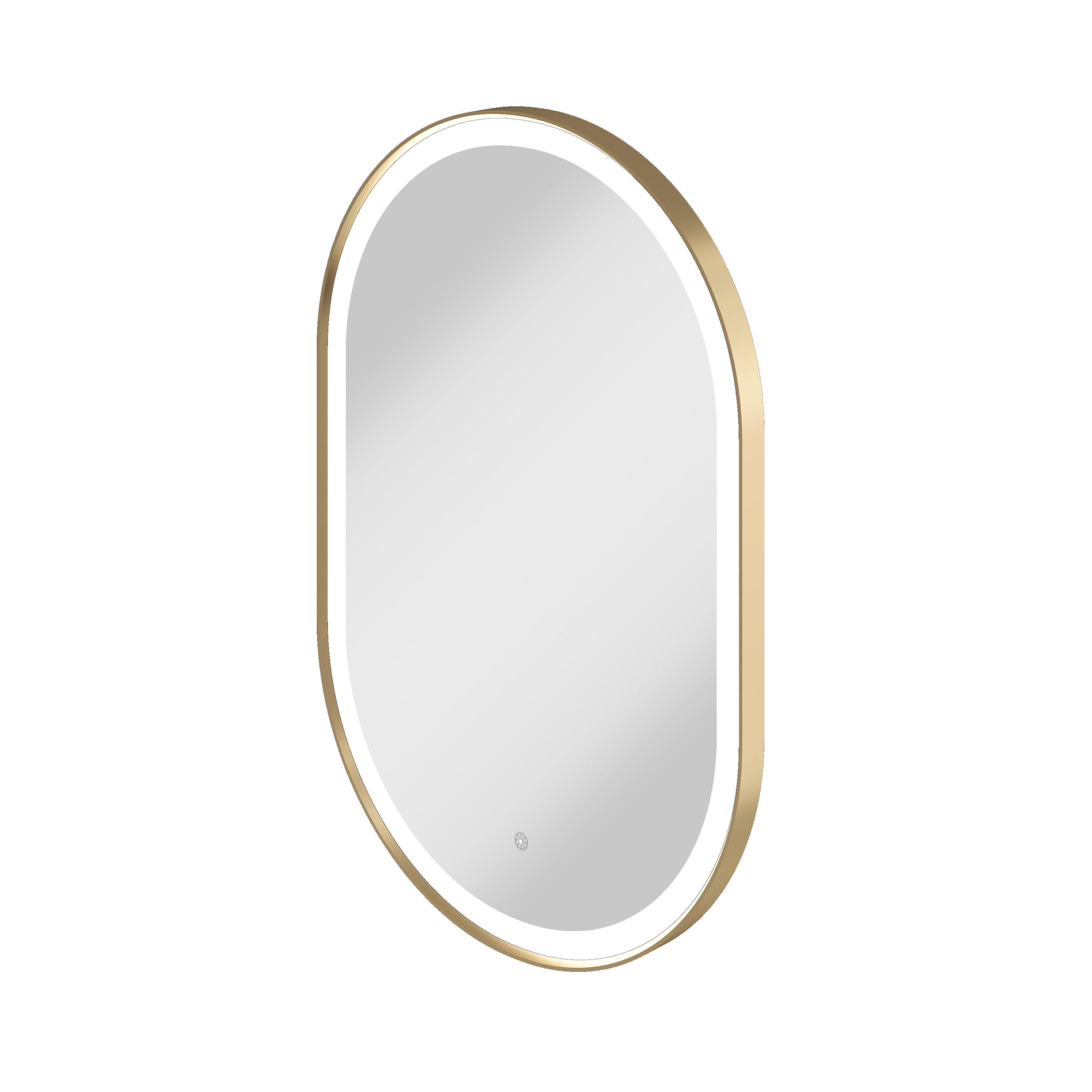 Seine 24 in.Brushed Gold LED Mirror