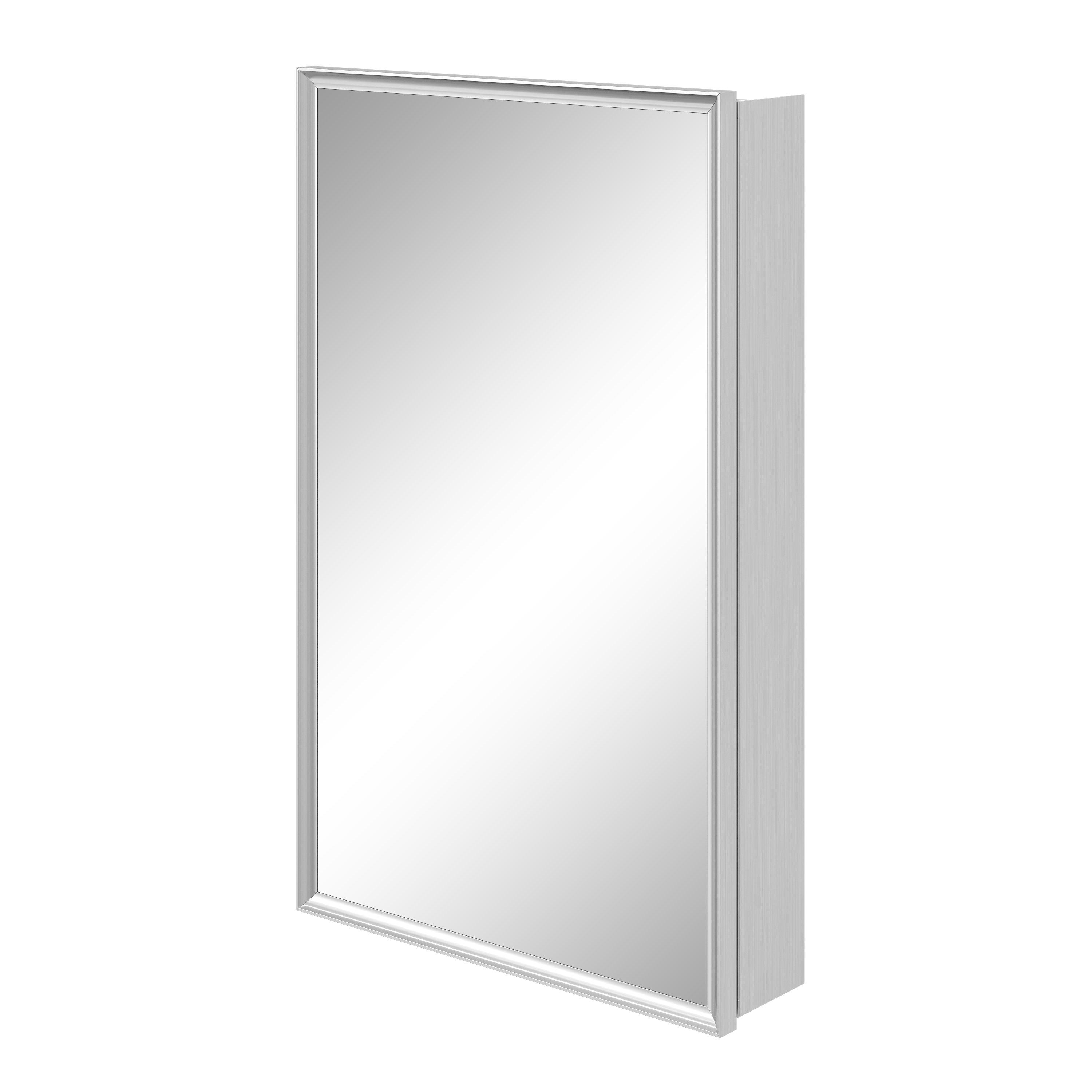 Tate 21 in. Brushed Nickel Mirror Medicine Cabinet