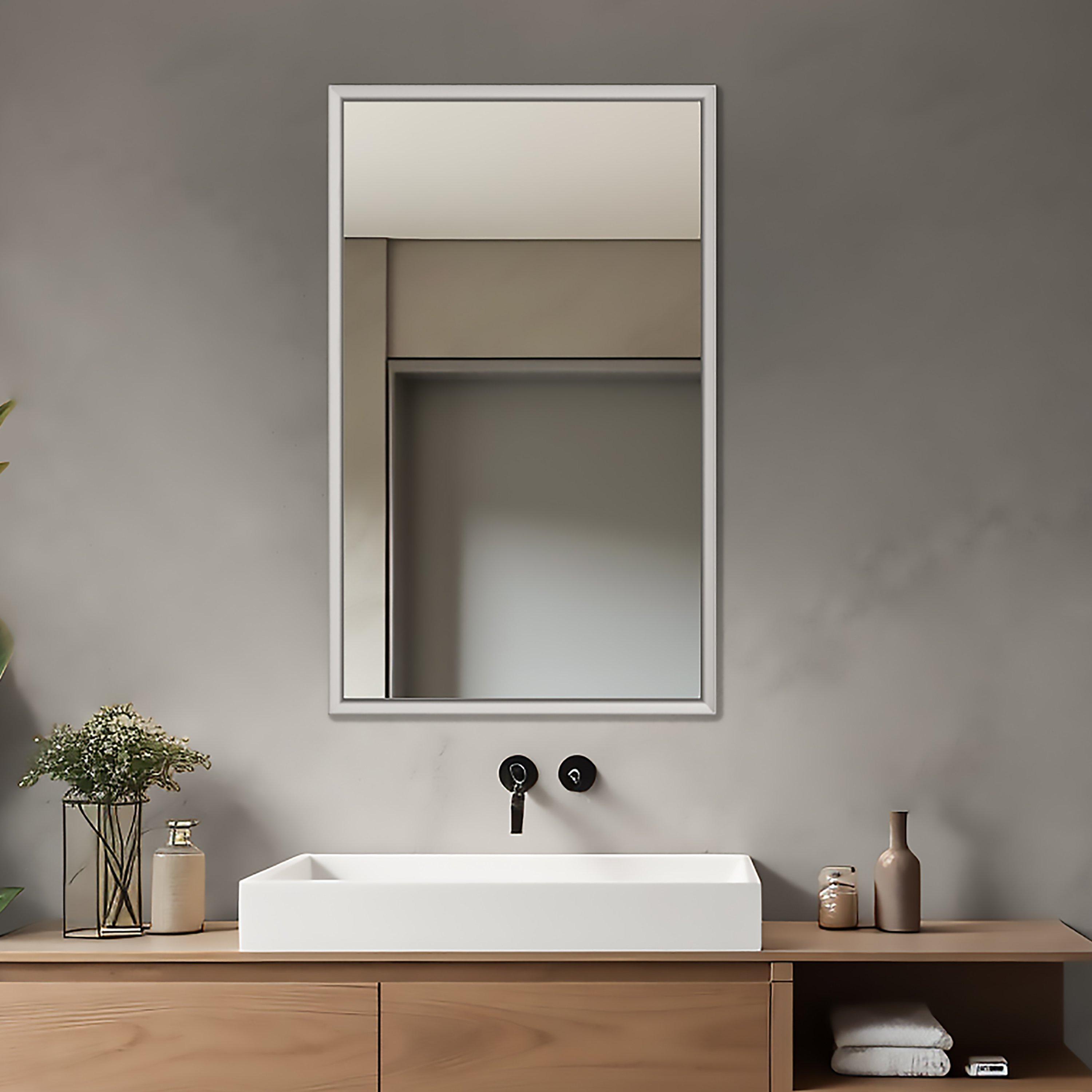 Tate 21 in. Brushed Nickel Mirror Medicine Cabinet