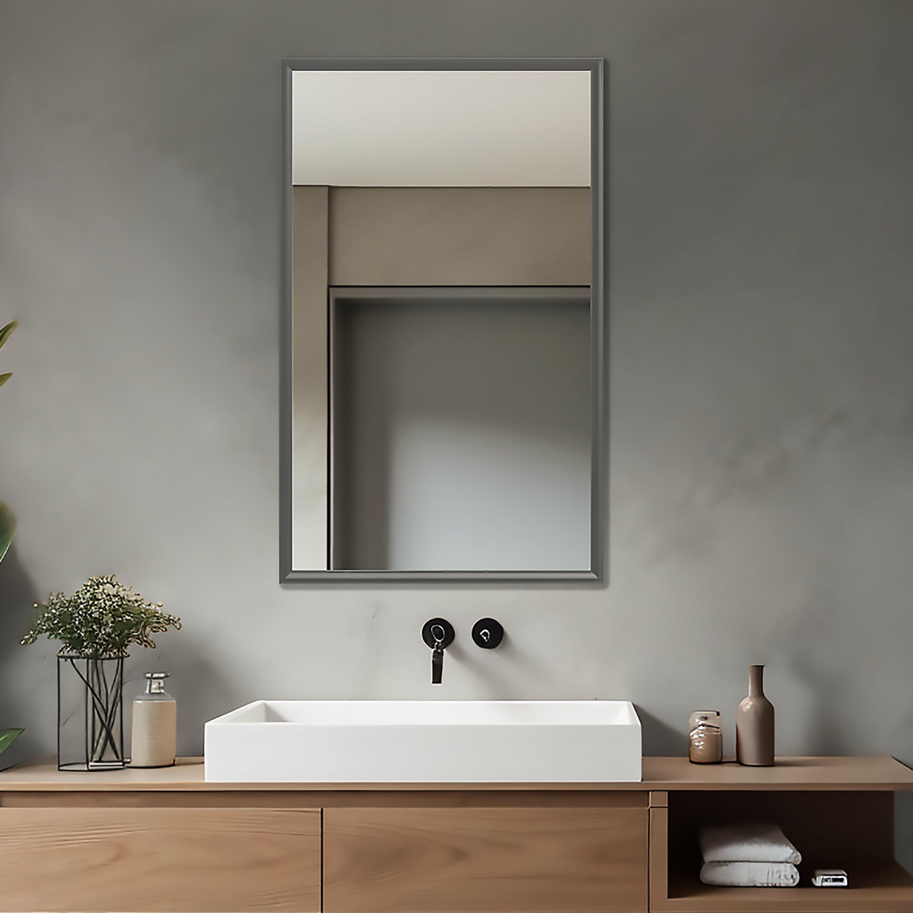 Tate 21 in. Matte Black Mirror Medicine Cabinet