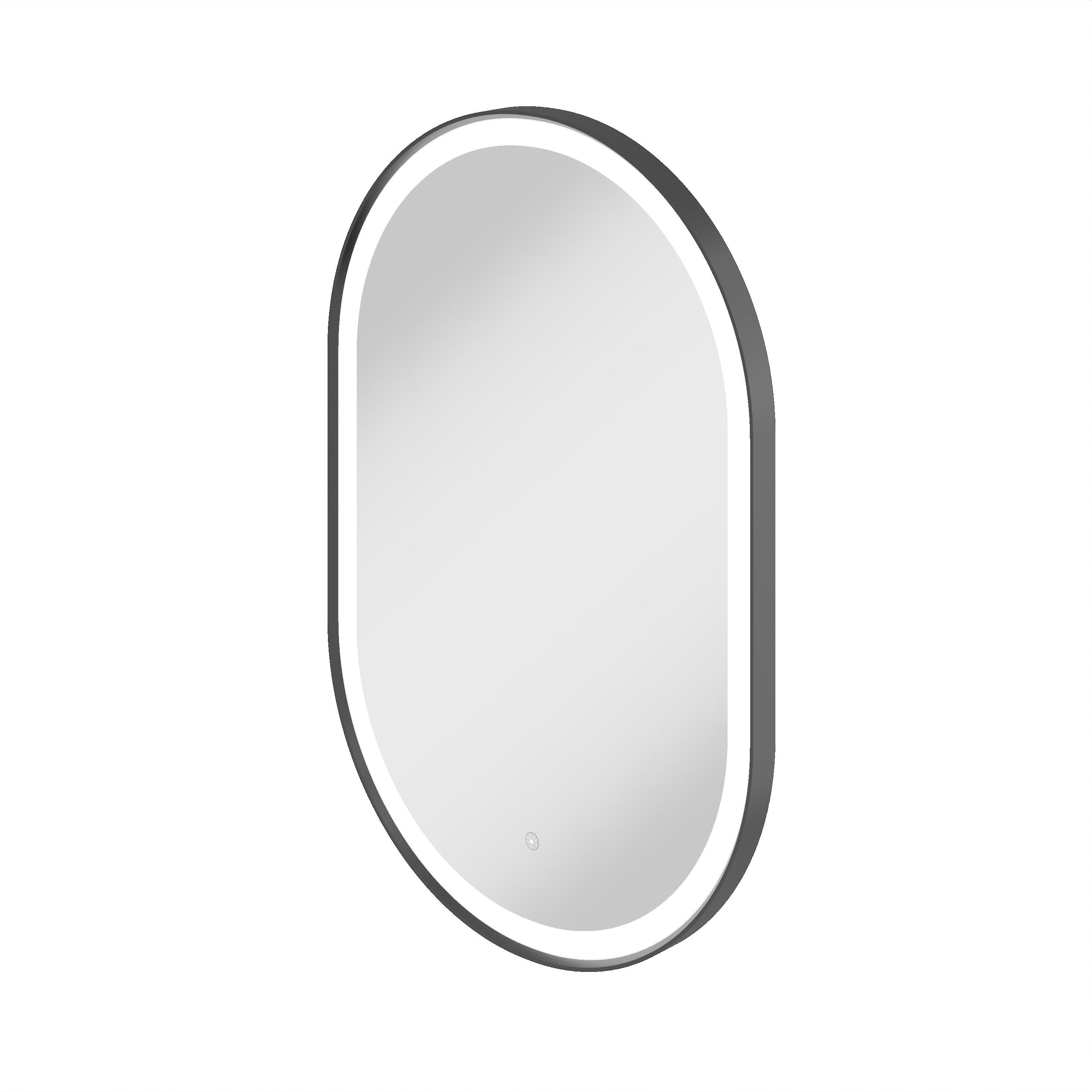 Seine 24 in. Matte Black LED Mirror