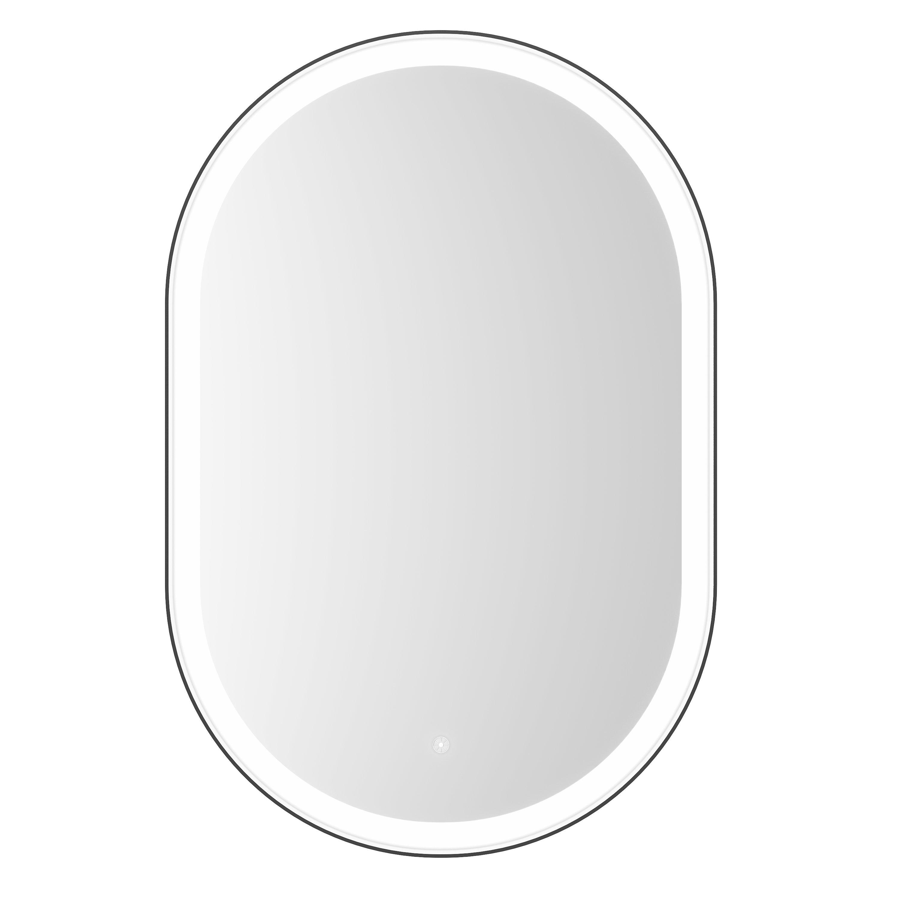 Seine 24 in. Matte Black LED Mirror