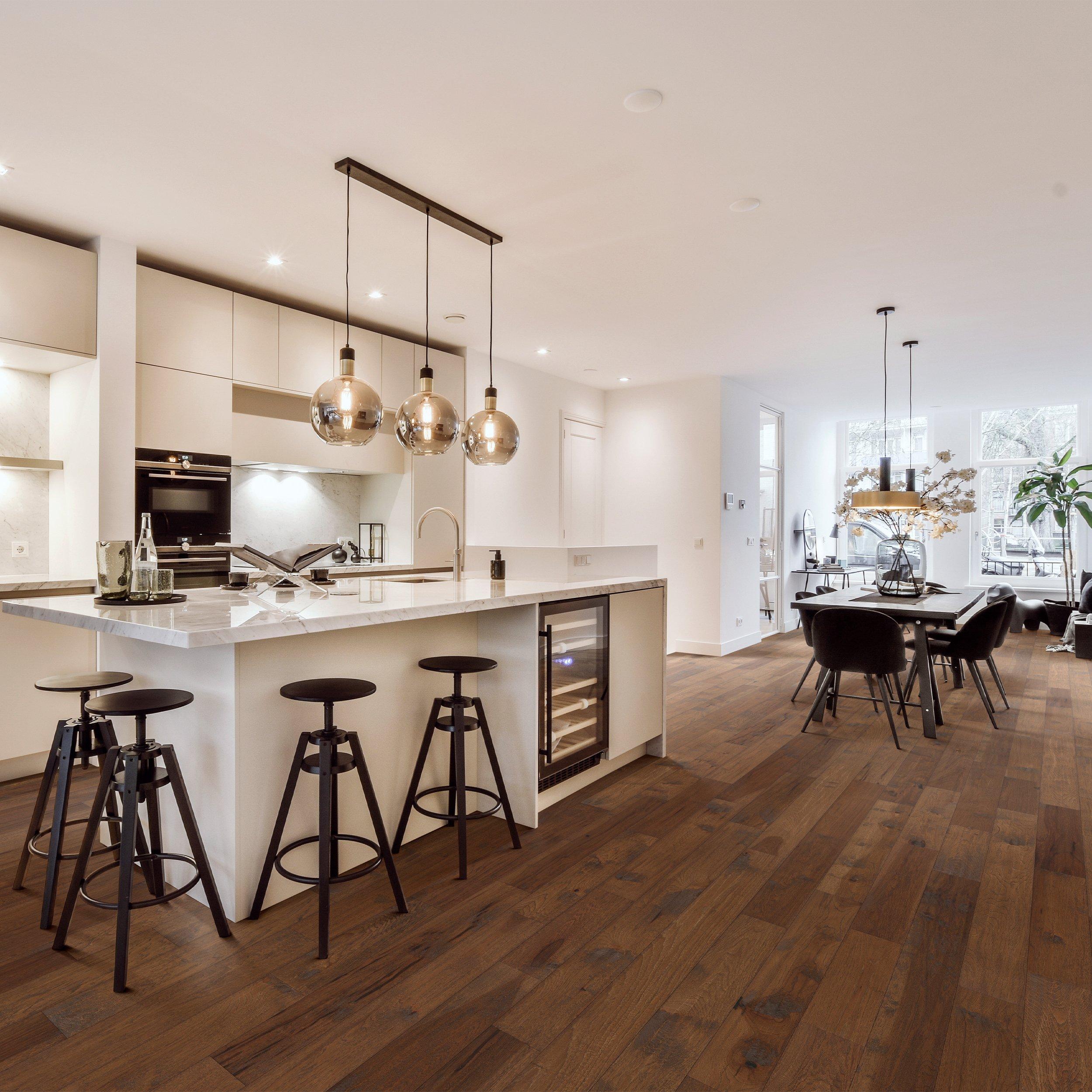 Hickory Chestnut Handscraped Engineered Hardwood