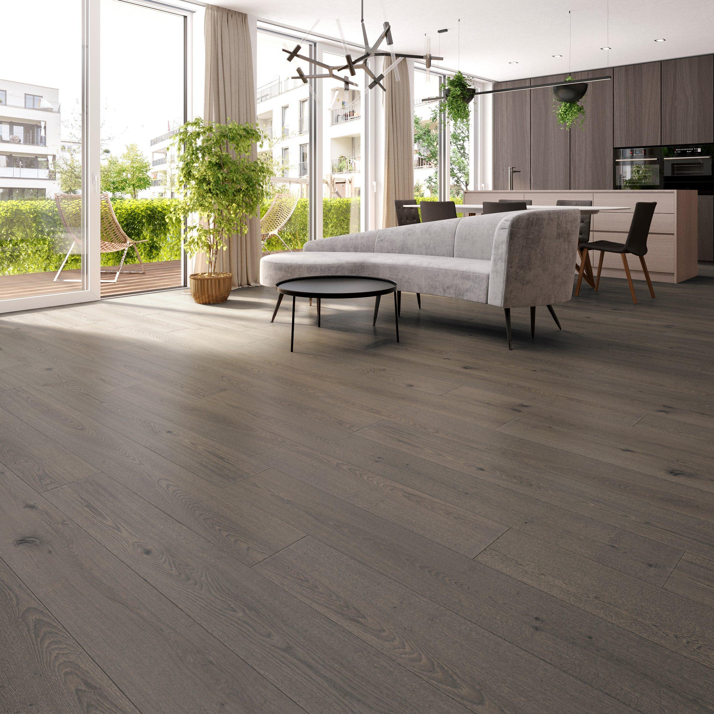 Basking Pointe White Oak Wire Brushed Waterproof Engineered Hardwood