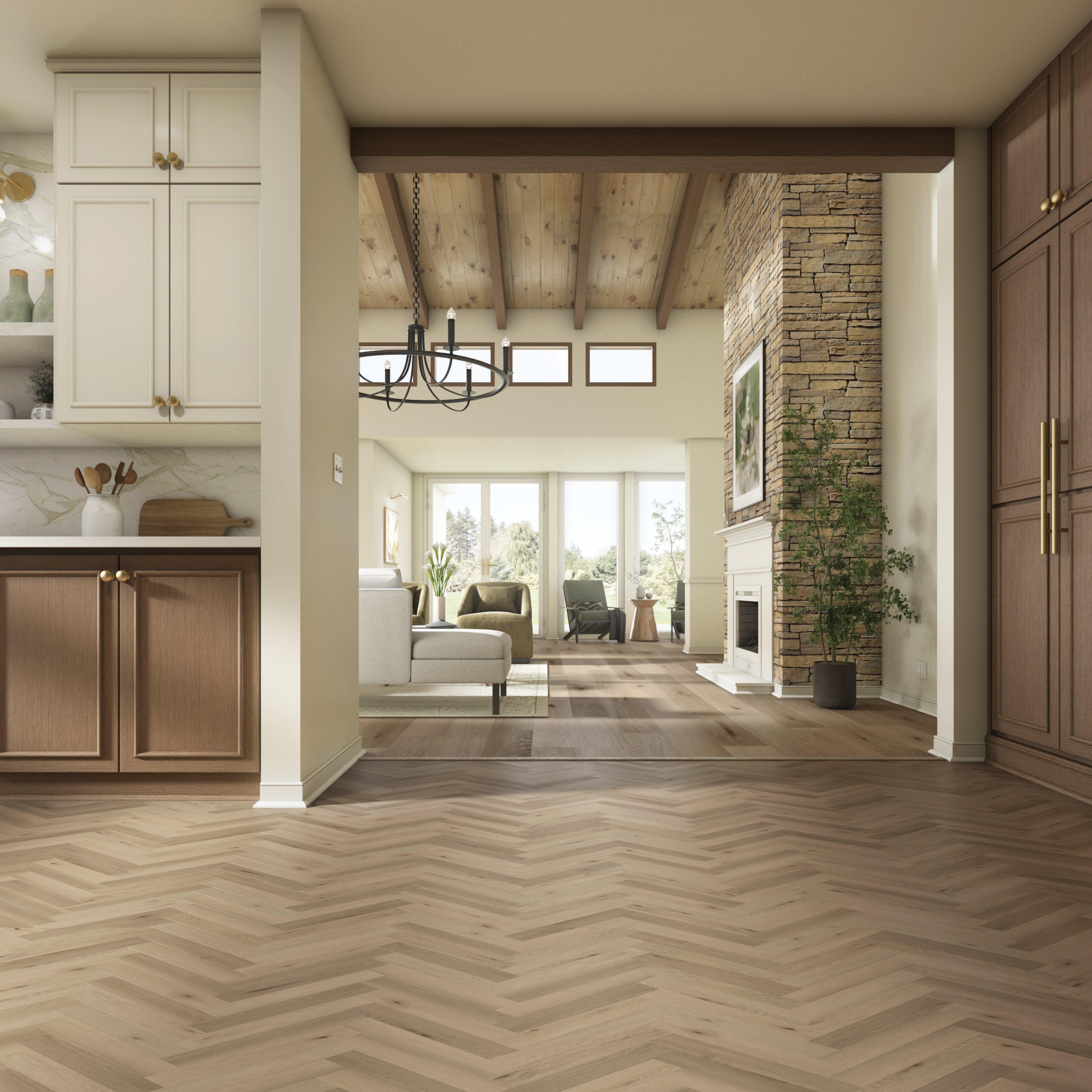 Harper Herringbone Waterproof Rigid Core Luxury Vinyl Plank - Cork Pad