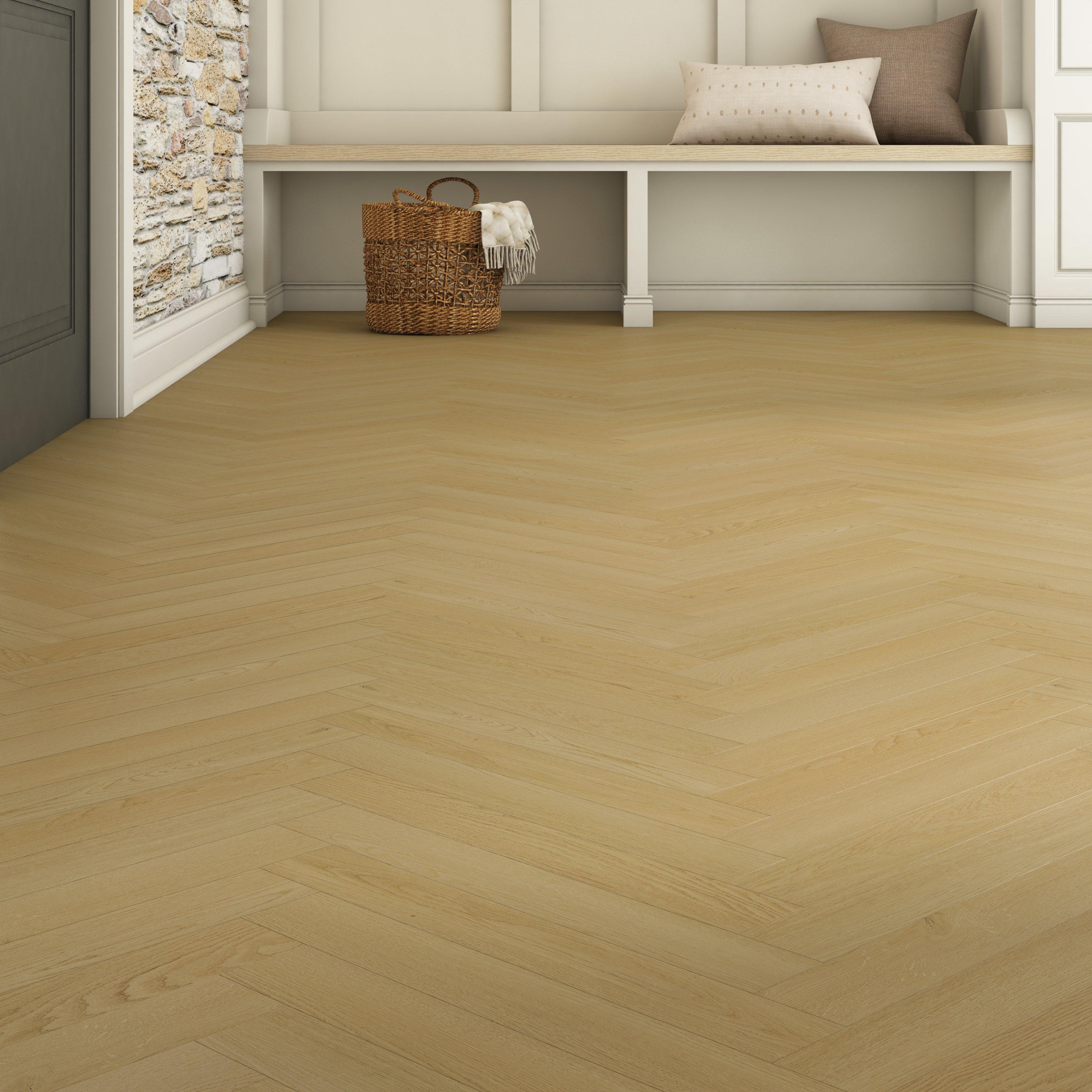 Paloma Herringbone Waterproof Rigid Core Luxury Vinyl Plank - Cork Pad