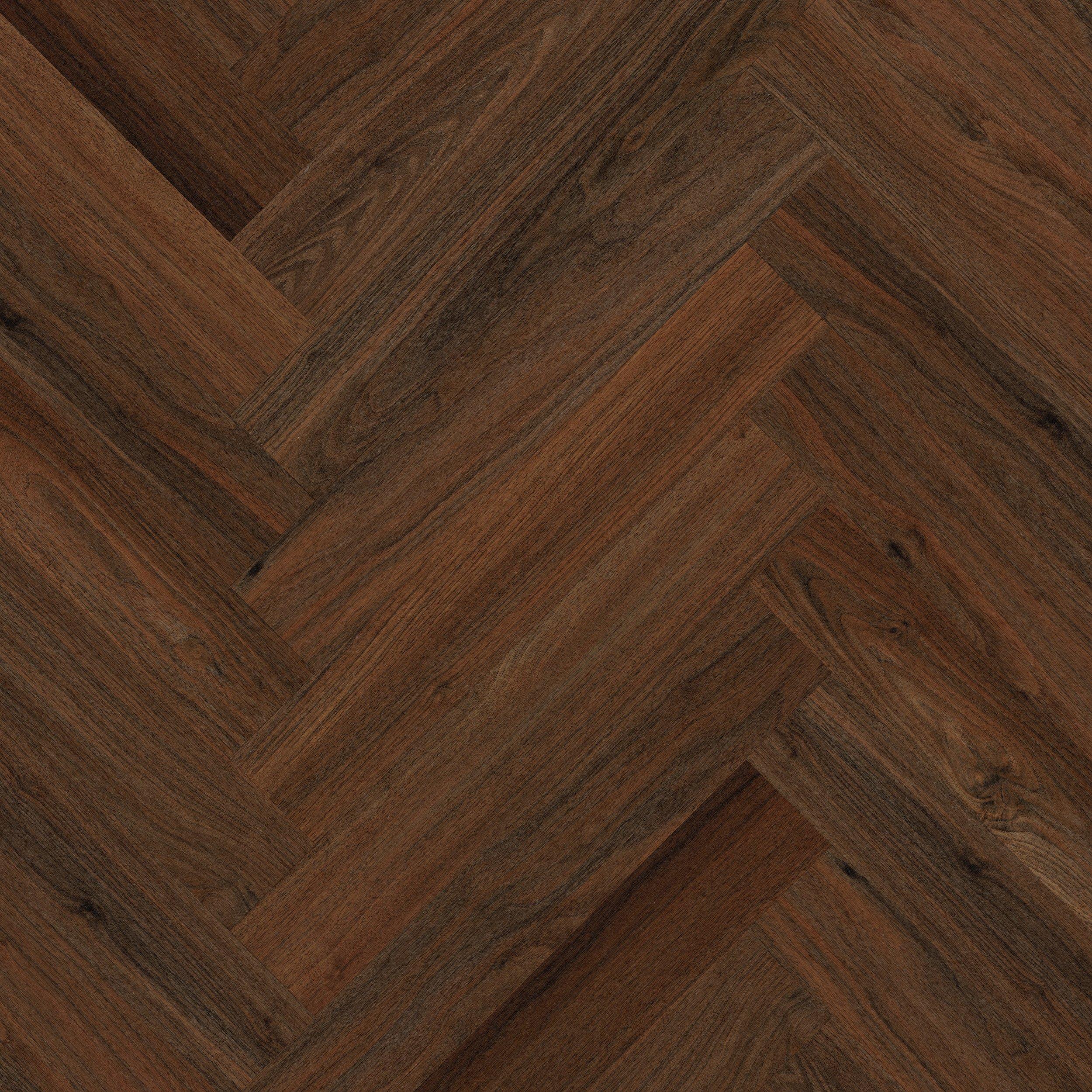 Ludlow Herringbone Waterproof Rigid Core Luxury Vinyl Plank - Cork Pad