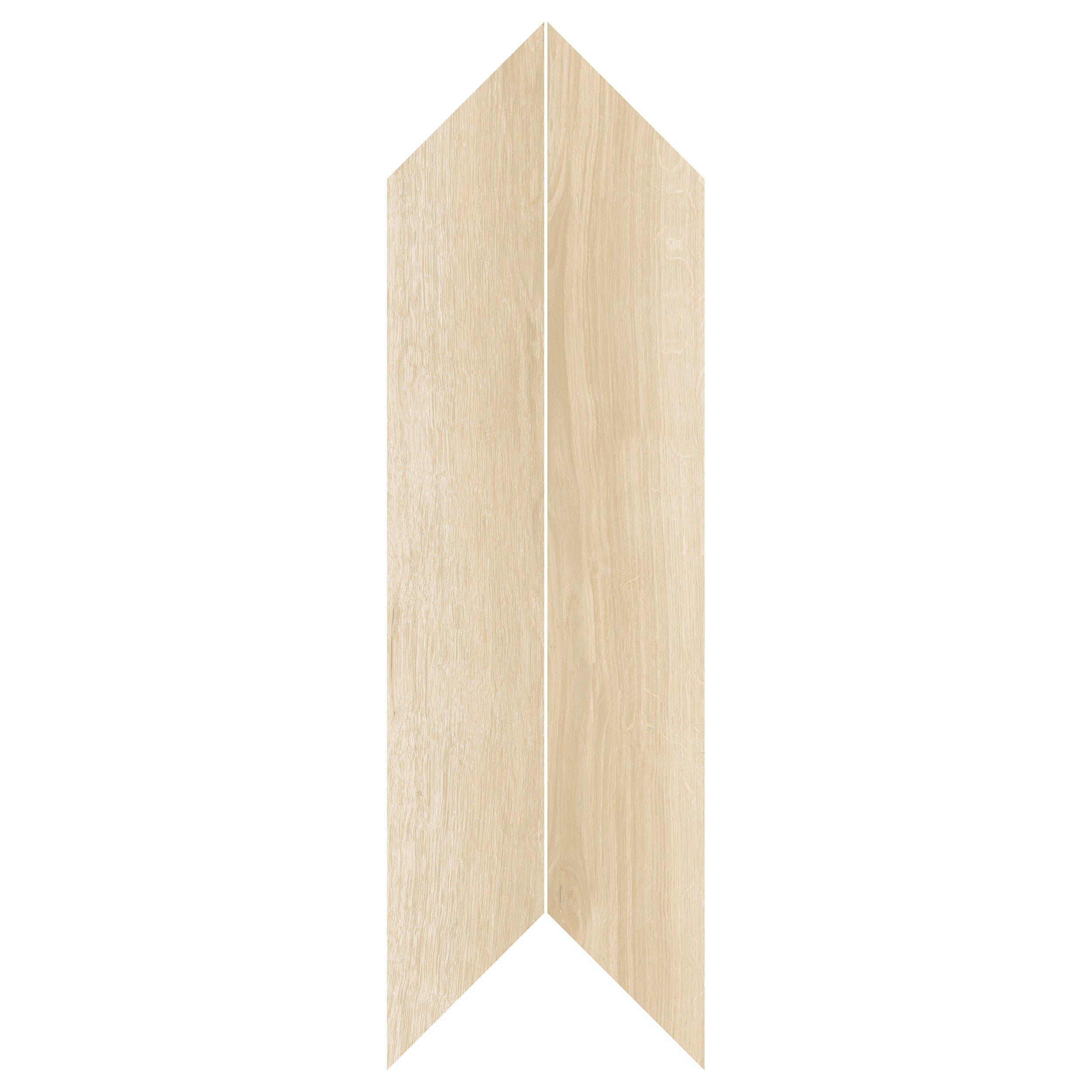 Riviera Sand Chevron Wood Plank Matte Porcelain Tile