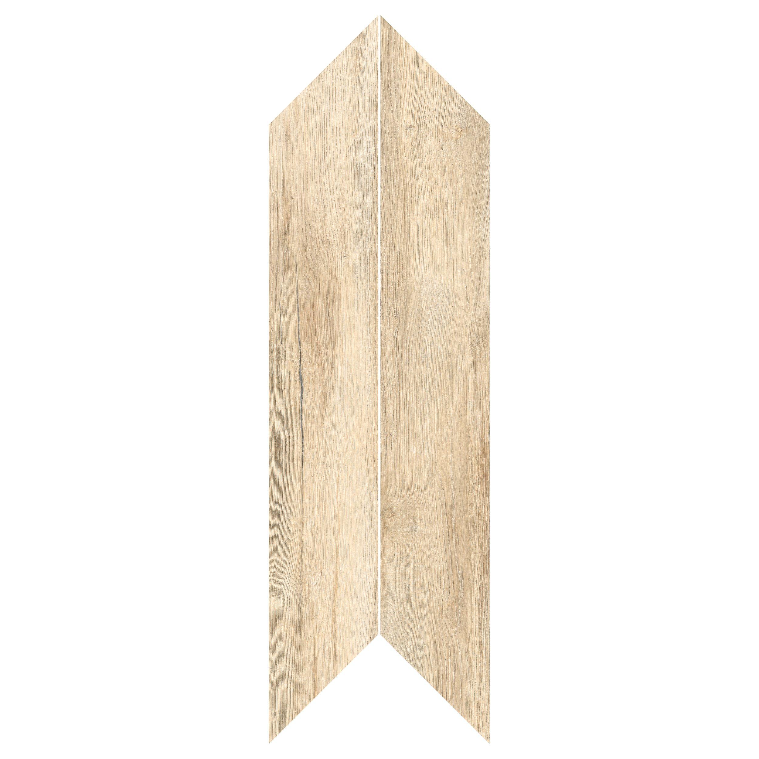 Canterbury Chestnut Chevron Wood Plank Matte Porcelain Tile