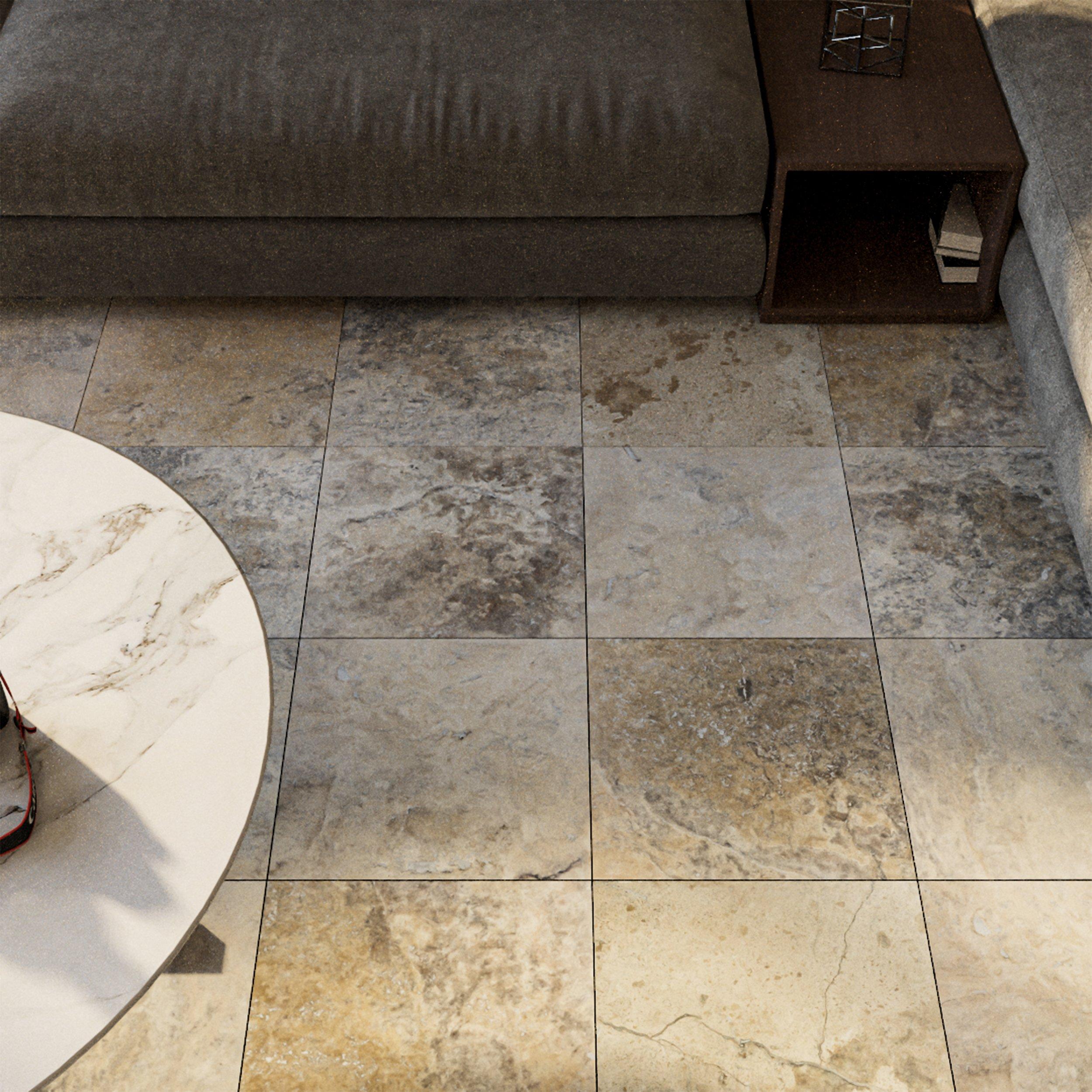 Argento Honed Travertine Tile